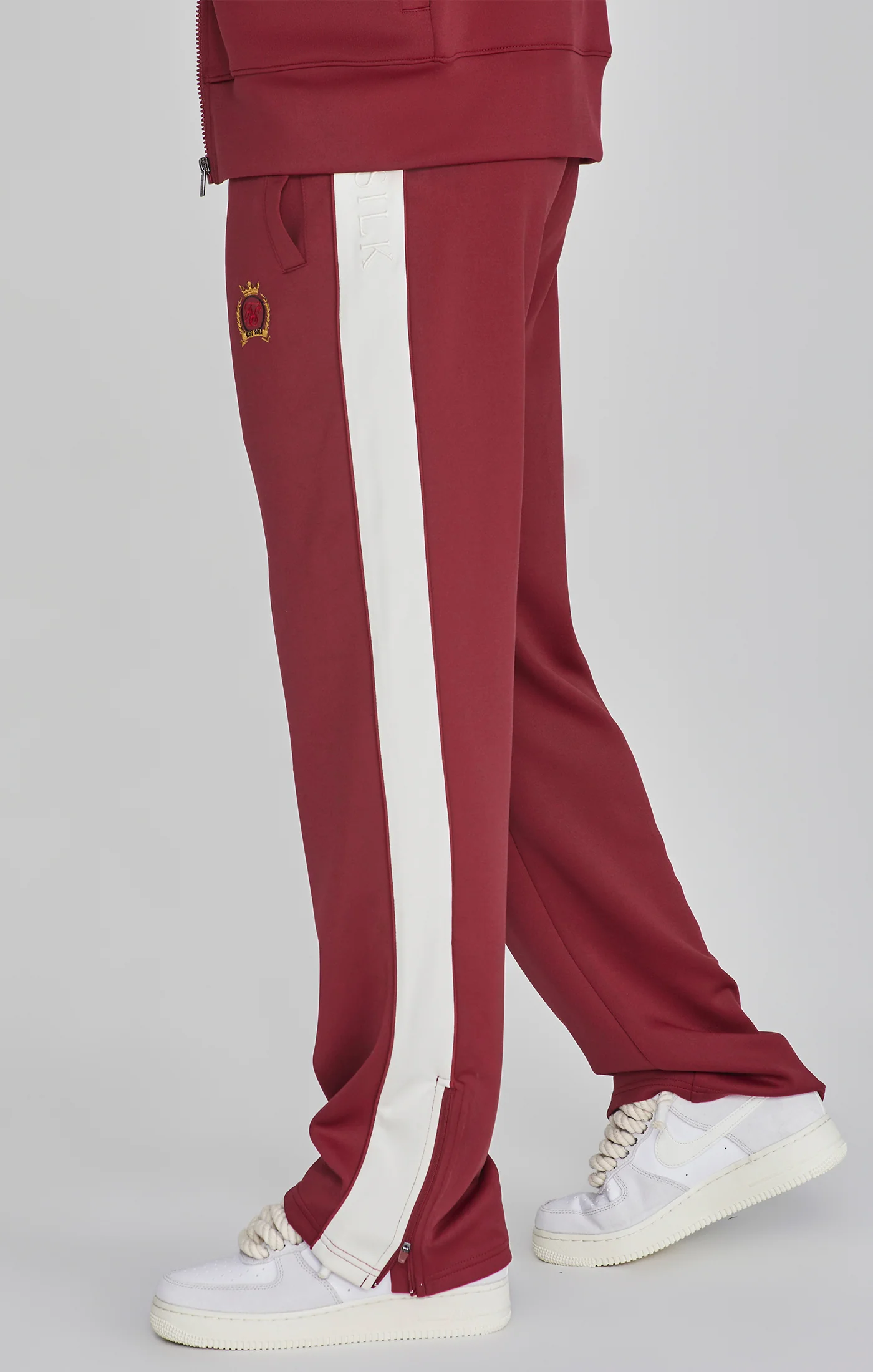 Burgundy Crest Track Pants - Image 3