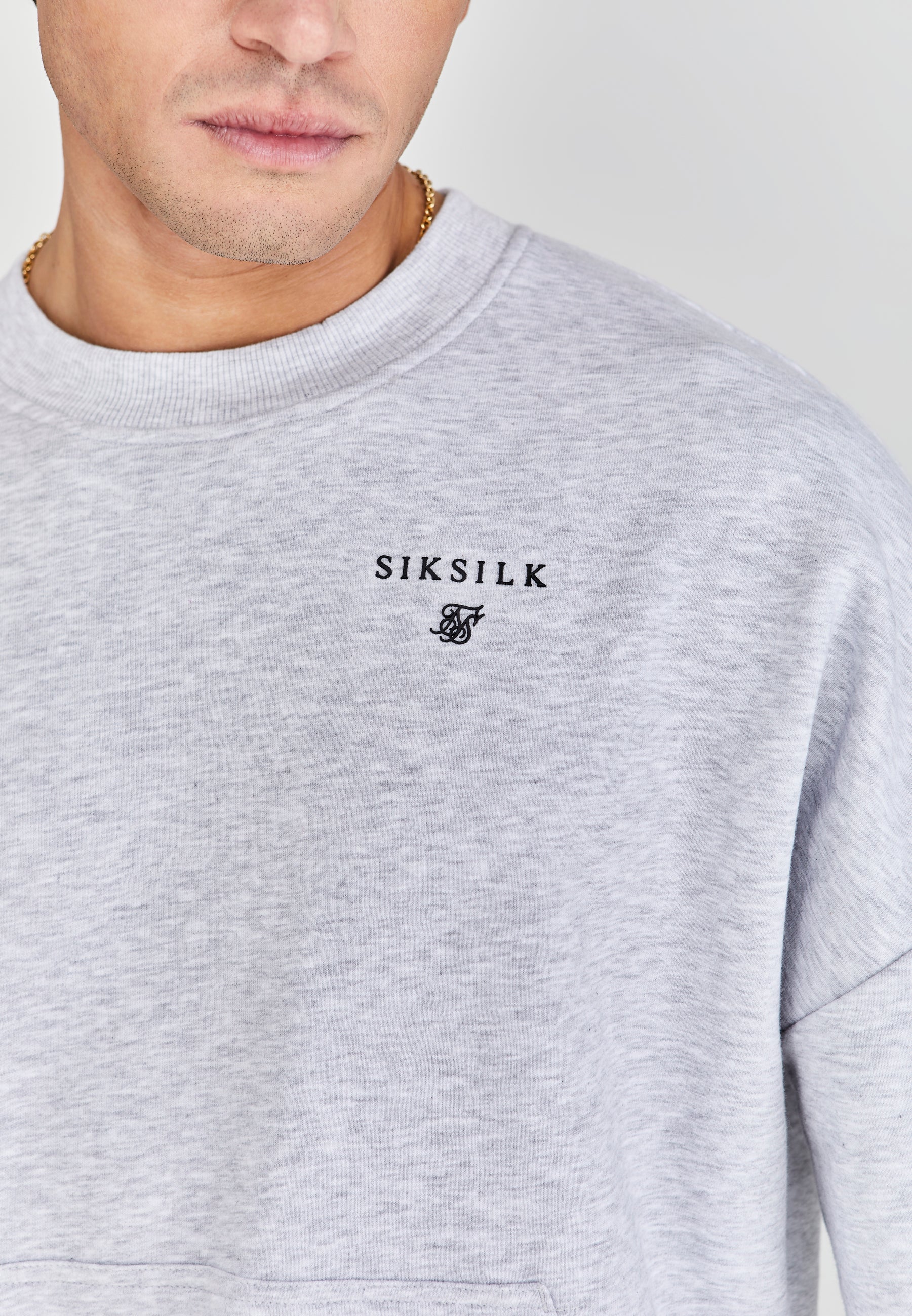 Grey Marl Cut Off Sweater - Image 3