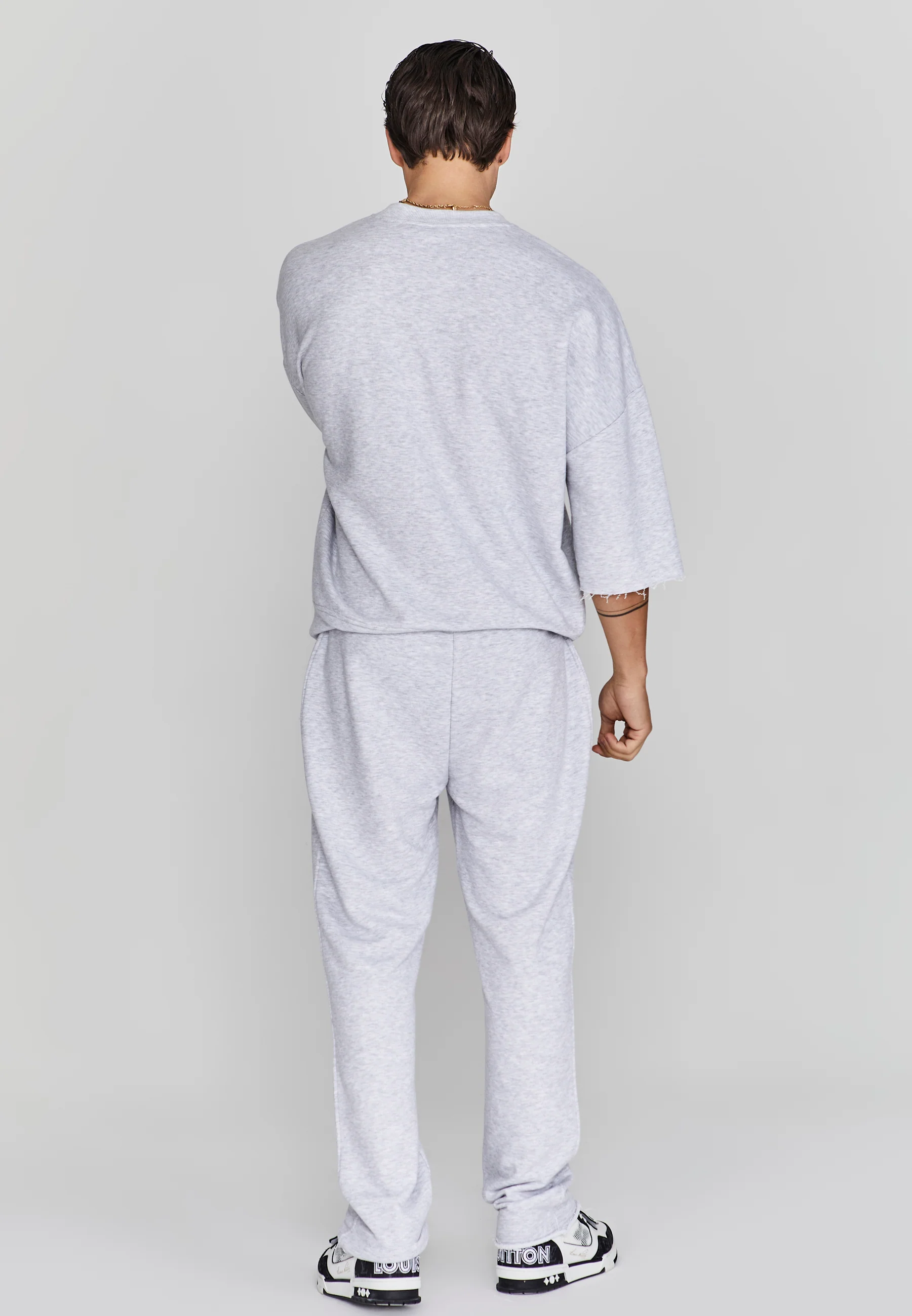 Grey Marl Cut Off Sweater - Image 5