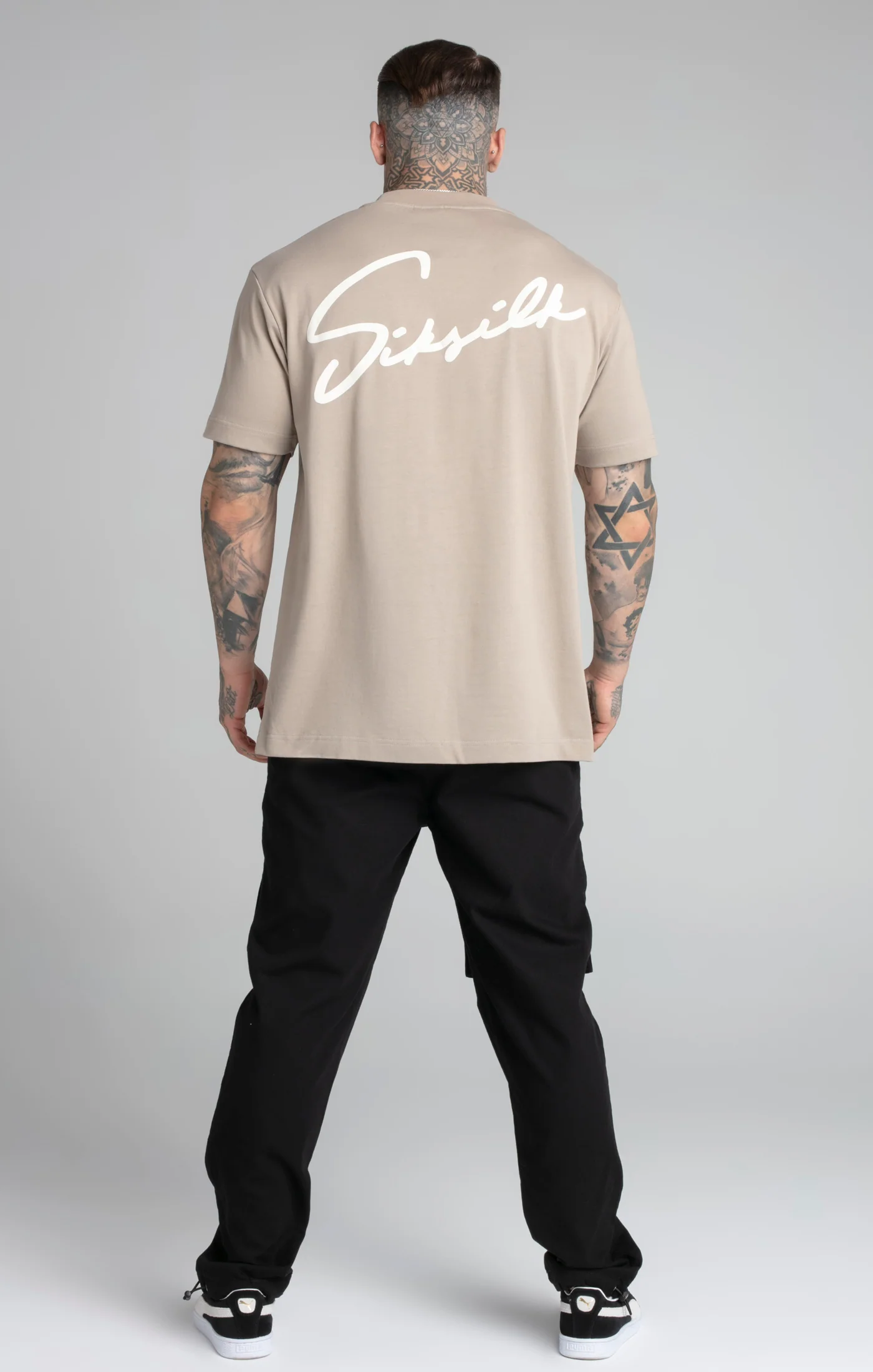 Beige Script T-Shirt - Image 5