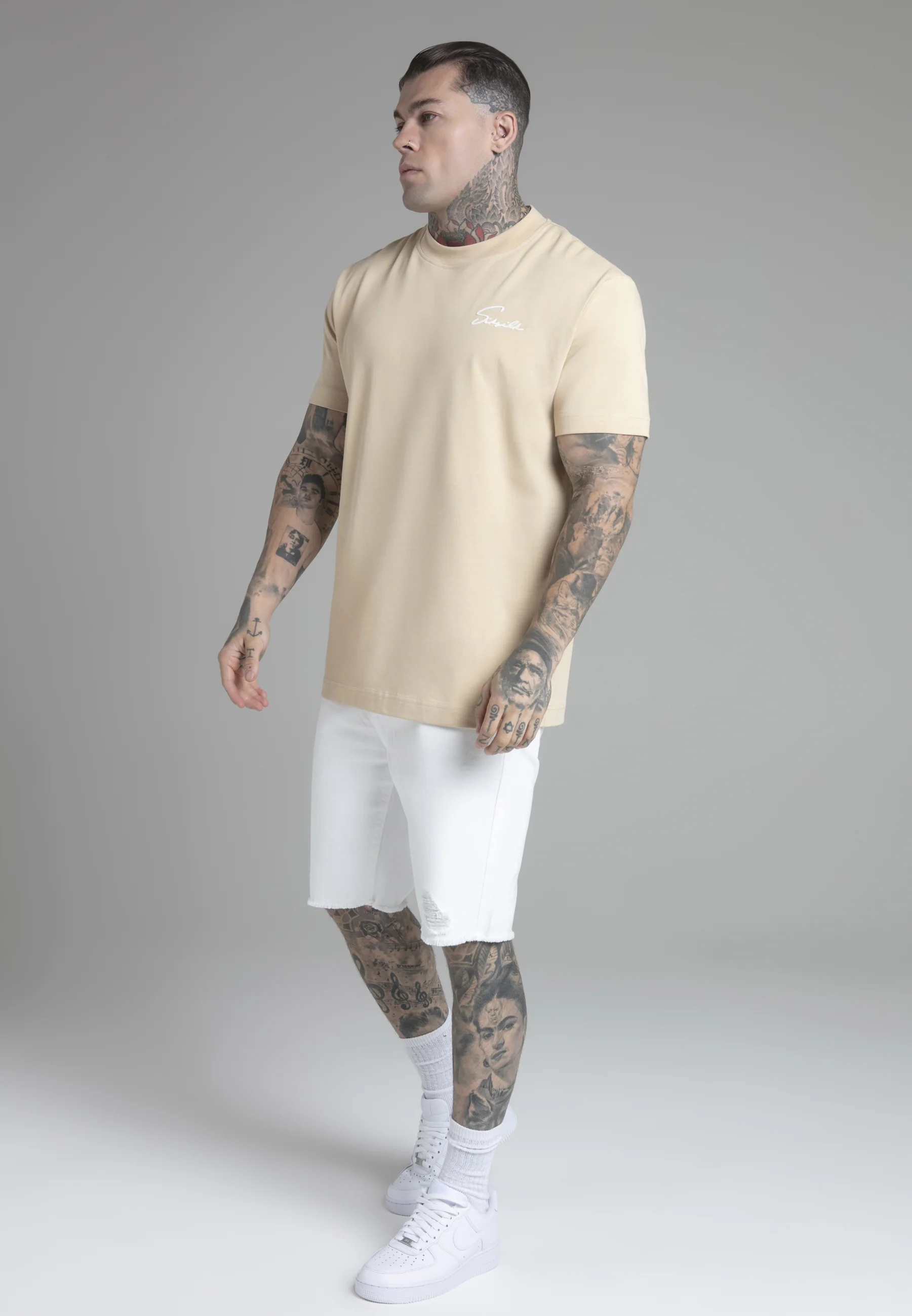Beige Script T-Shirt - Image 4