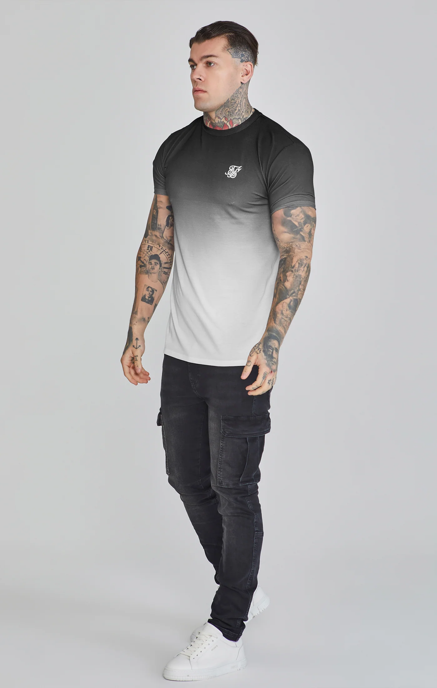 Black Grey Fade T-Shirt - Image 4