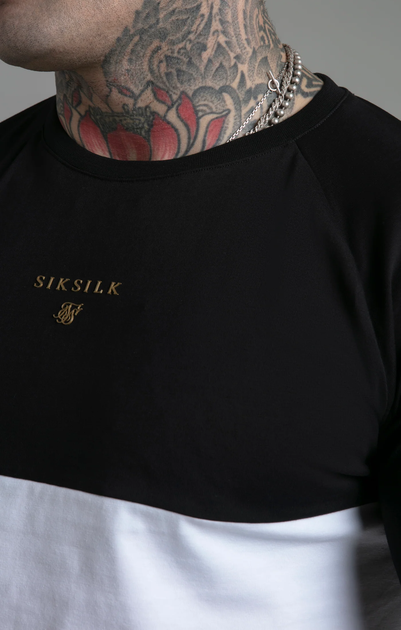 Black White Cut and Sew T-Shirt - Image 3