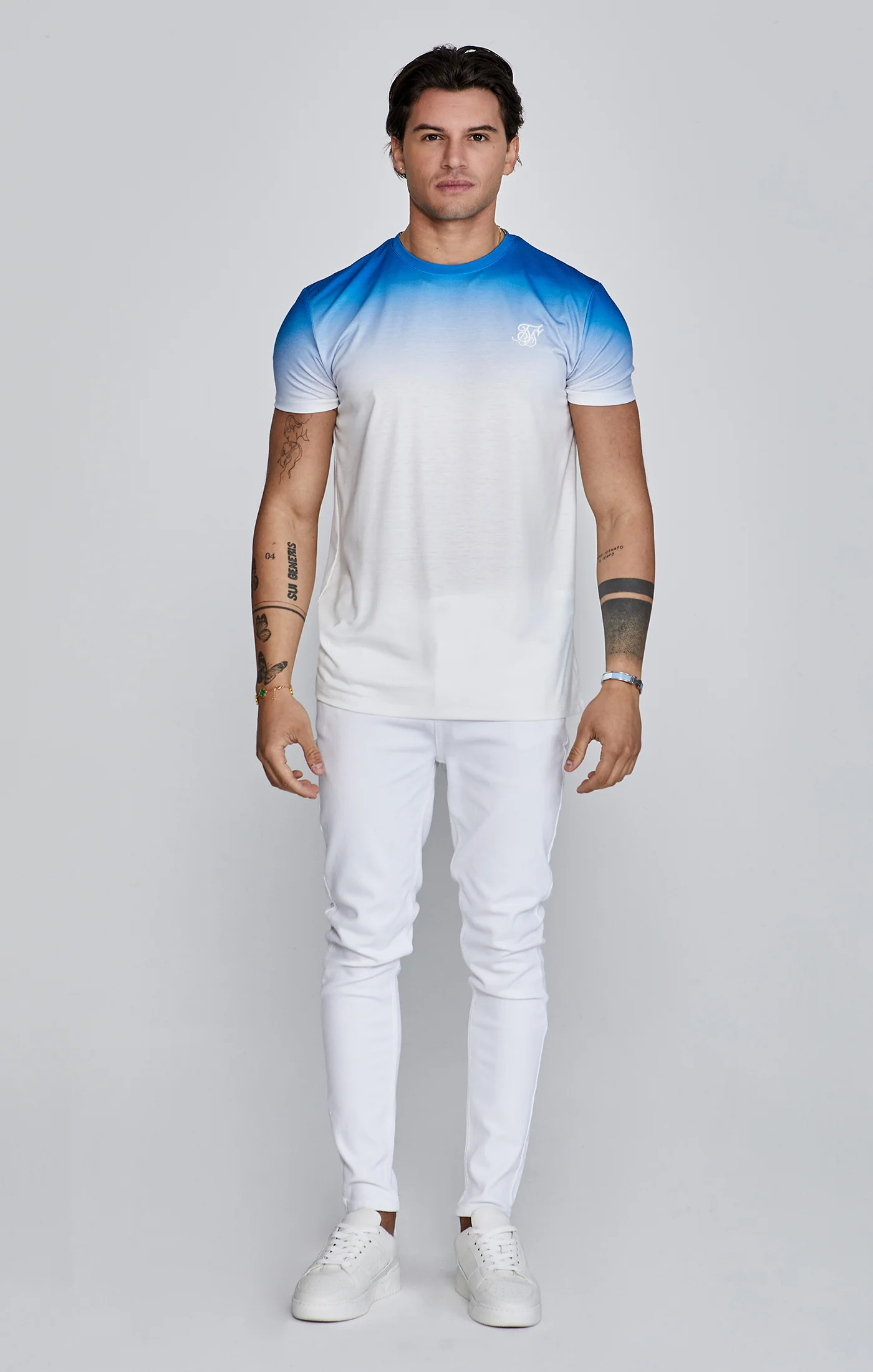 Blue White Fade T-Shirt - Image 2
