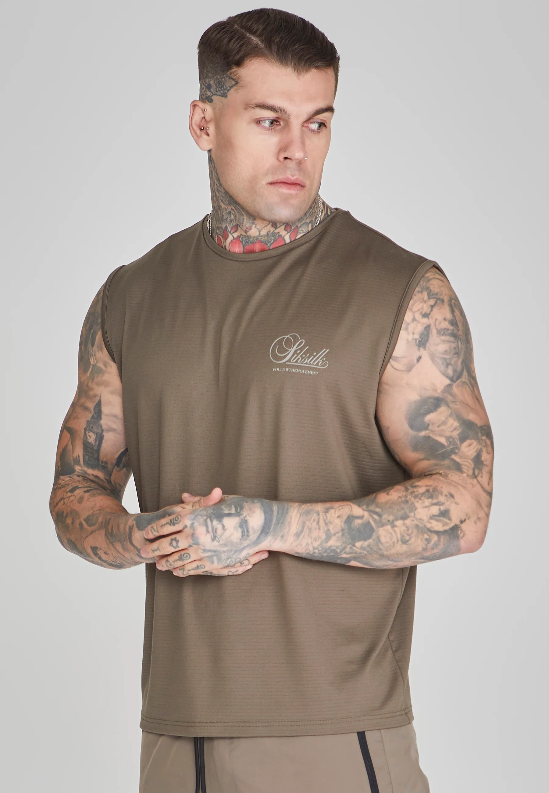 Brown Relaxed Logo Vest