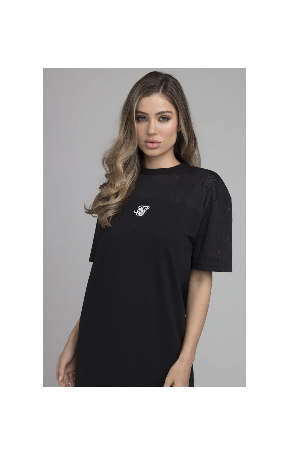 SikSilk Mesh Panelled Dress - Black - Image 2