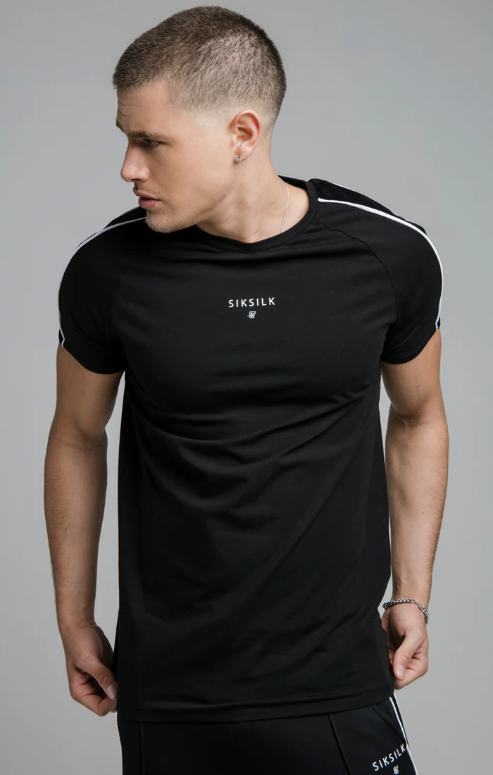 Black Raglan Muscle Fit T-Shirt