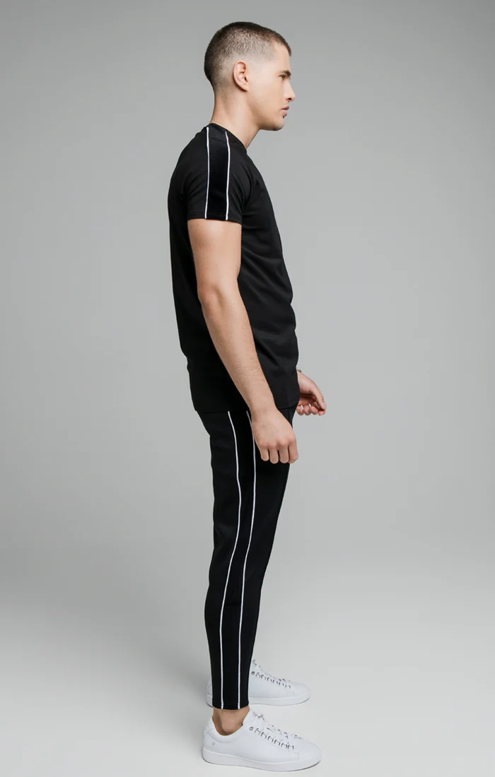 Black Raglan Muscle Fit T-Shirt - Image 2