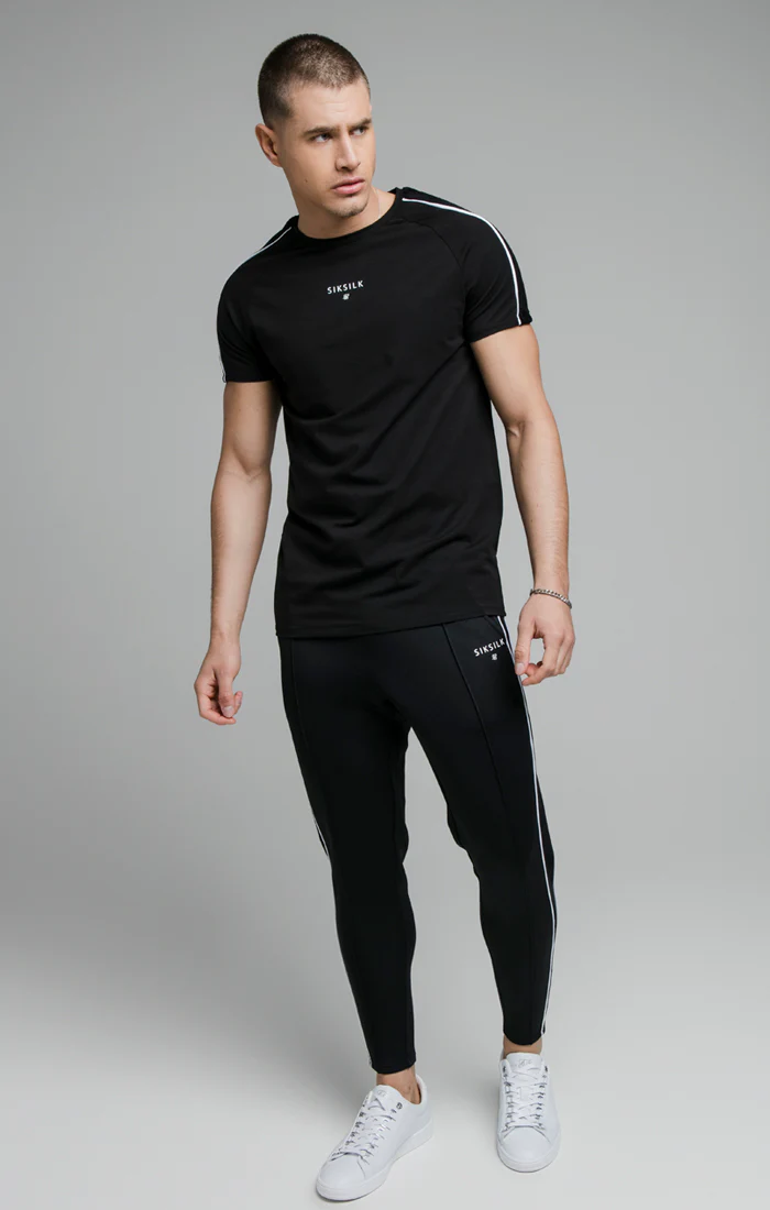 Black Raglan Muscle Fit T-Shirt - Image 3