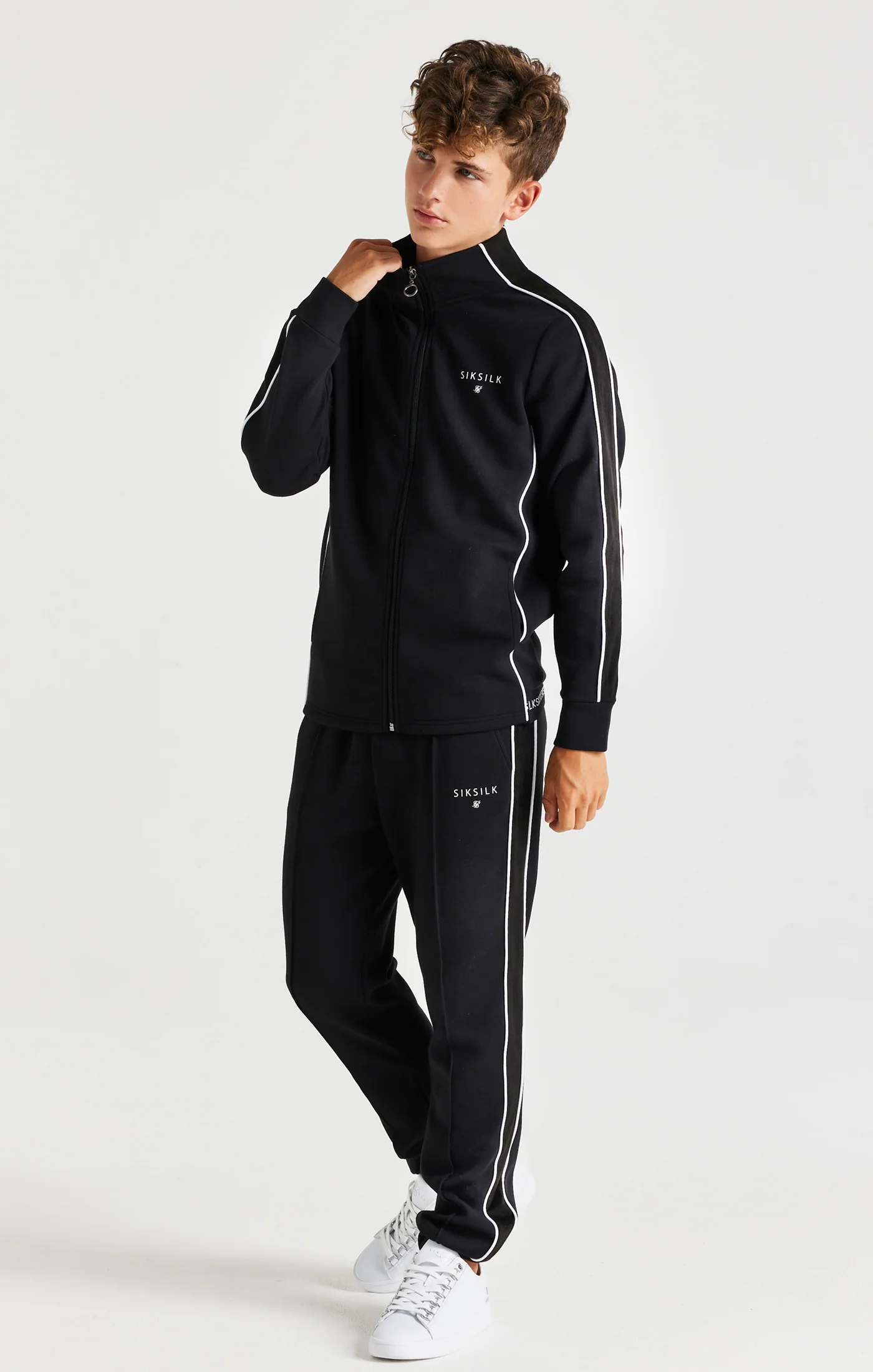 SikSilk Mono Imperial Zip Through - Black - Image 4