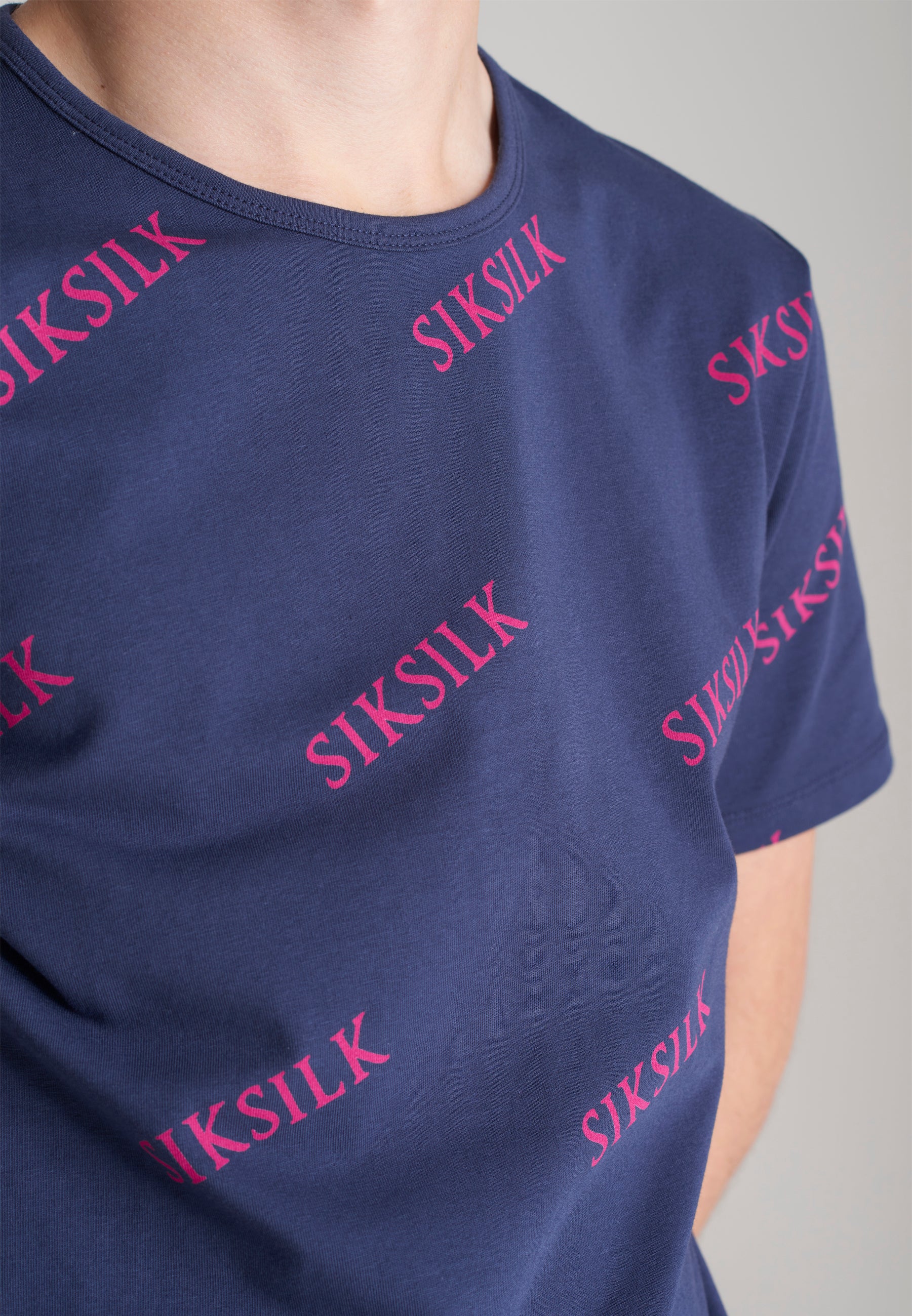 Boys Navy Monogram Printed T-Shirt - Image 2