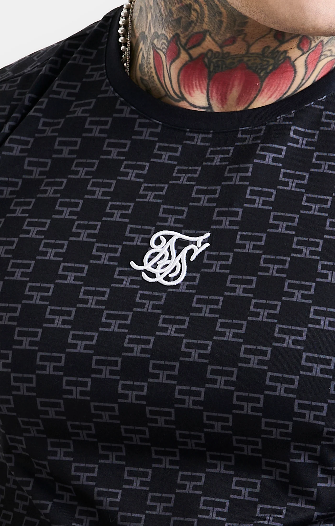 SikSilk Monogram Tee - Black - Image 2