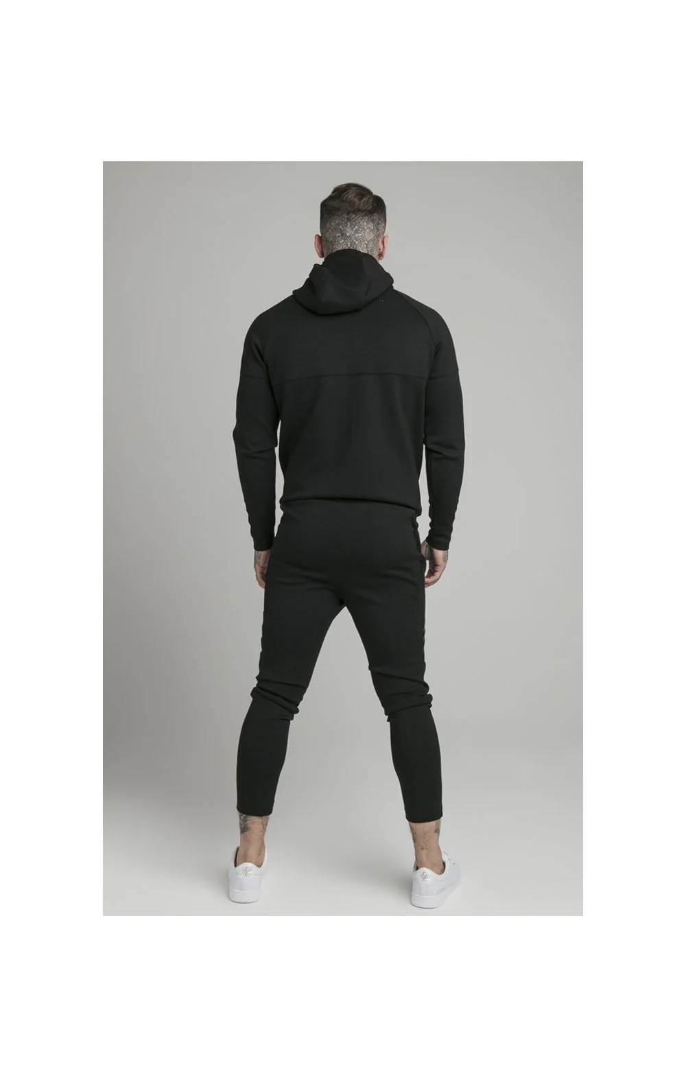 Black Motion Tape Zip Through Hoodie And Jogger Set - Image 11