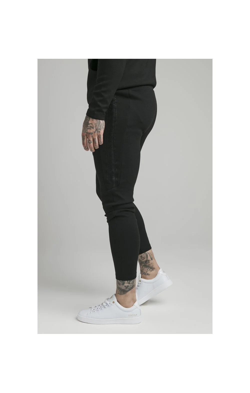 Black Motion Tape Zip Through Hoodie And Jogger Set - Image 7