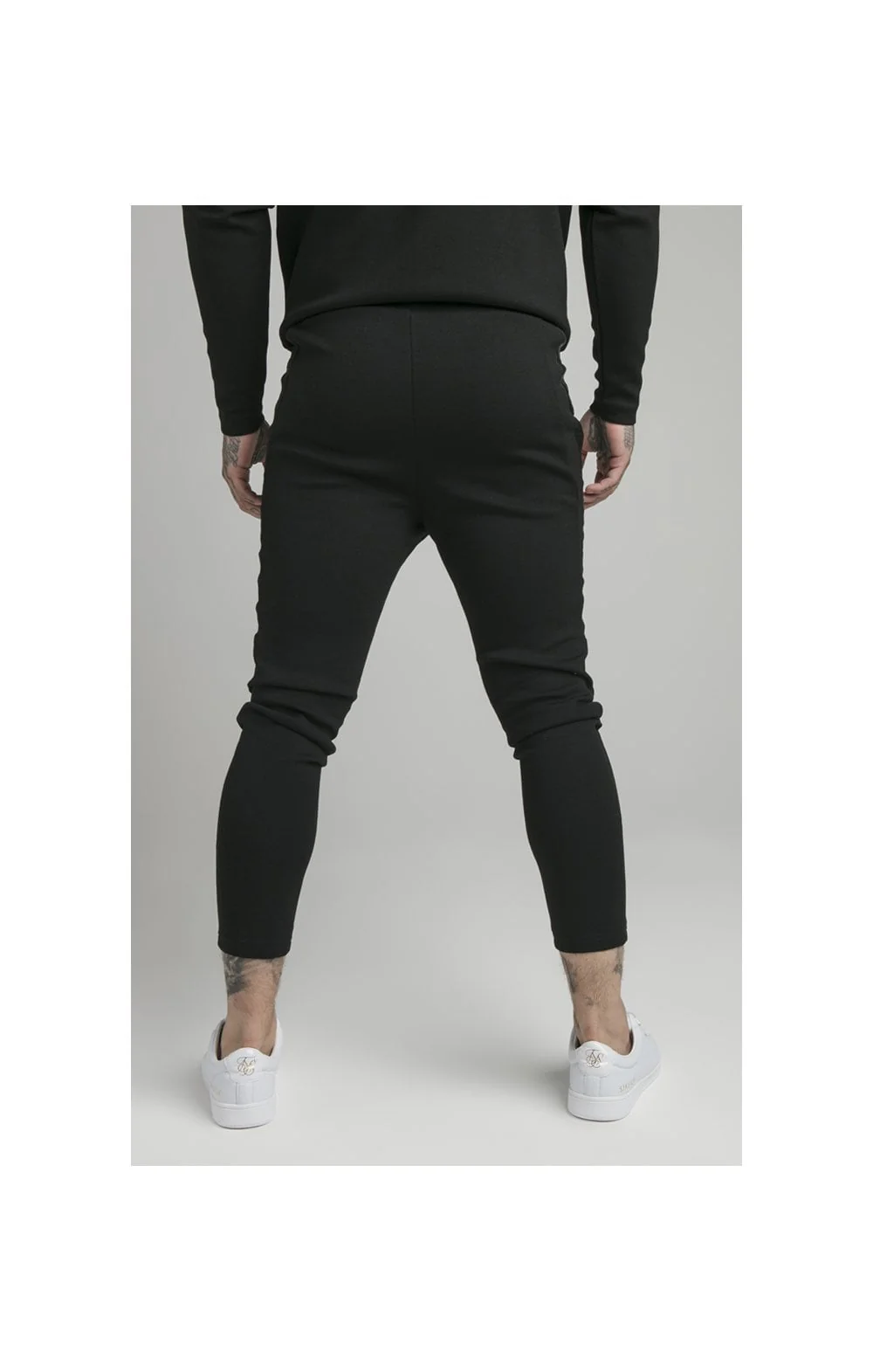Black Motion Tape Zip Through Hoodie And Jogger Set - Image 9