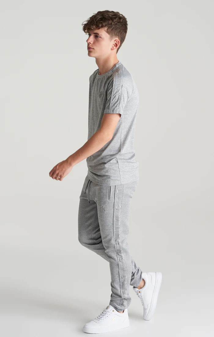 Boys Grey Marl Panelled T-Shirt - Image 3