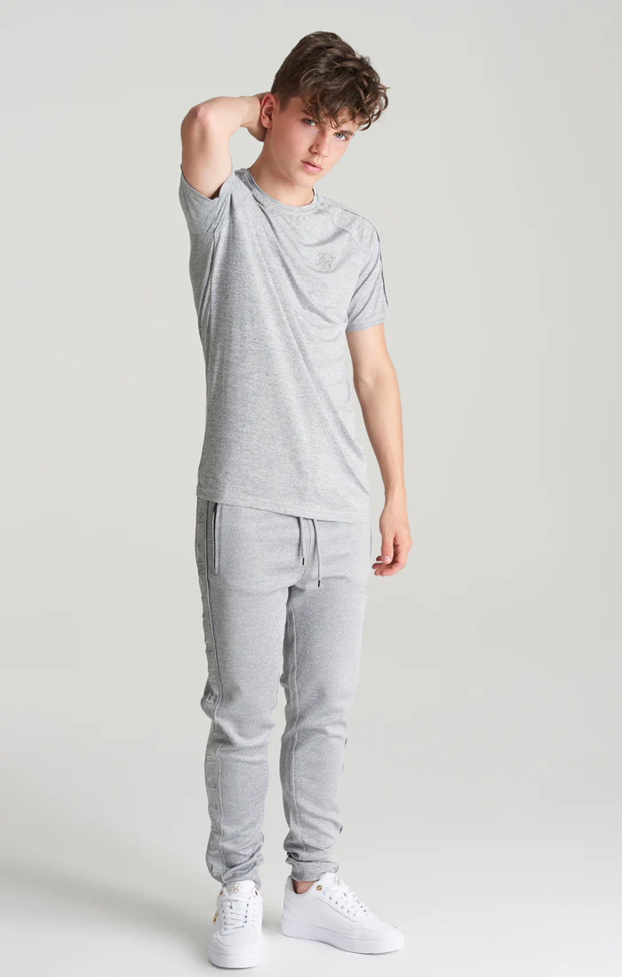 Boys Grey Marl Panelled T-Shirt - Image 4