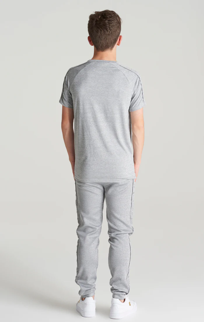Boys Grey Marl Panelled T-Shirt - Image 6