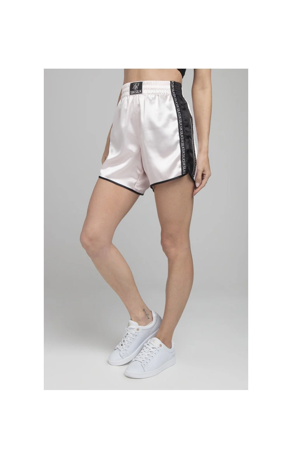 SikSilk Muay Thai Satin Shorts - Pink - Image 2