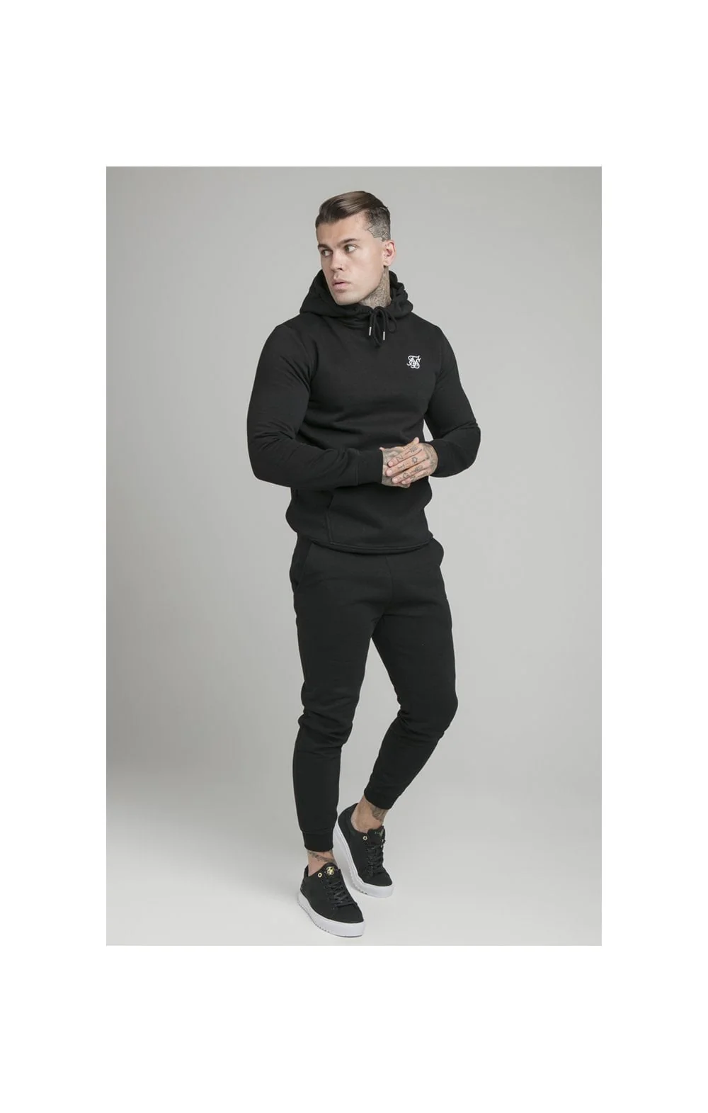 Black Essential Muscle Fit Overhead Hoodie - Image 3
