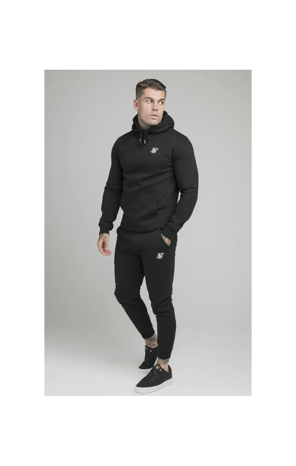Black Essential Muscle Fit Overhead Hoodie - Image 4