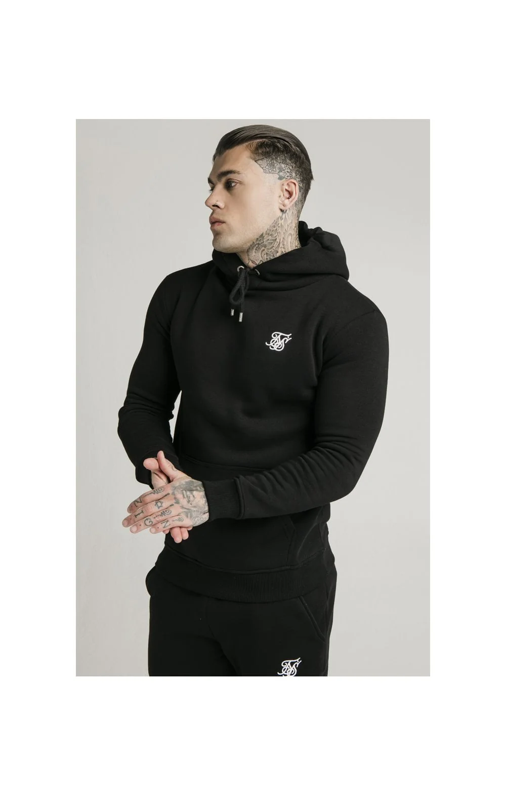 SikSilk Muscle Fit Overhead Hoodie - Black