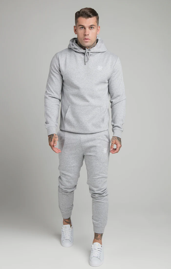 Grey Marl Essential Muscle Fit Overhead Hoodie - Image 3