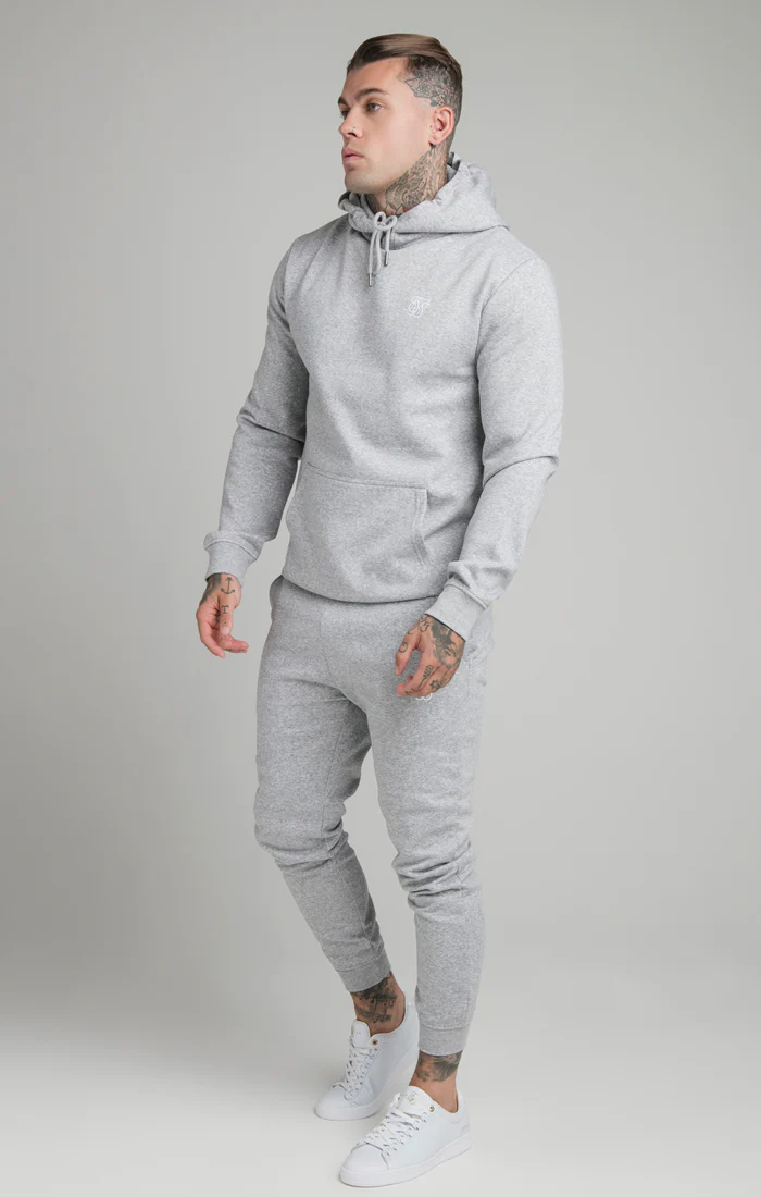 Grey Marl Essential Muscle Fit Overhead Hoodie - Image 4