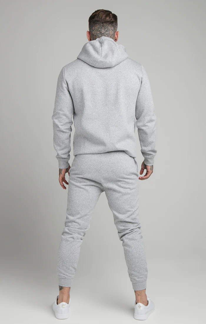 Grey Marl Essential Muscle Fit Overhead Hoodie - Image 5