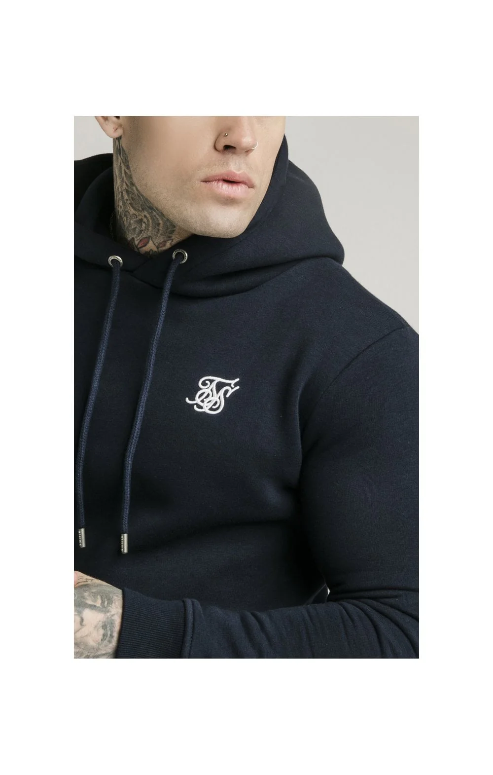 Navy Muscle Fit Overhead Hoodie