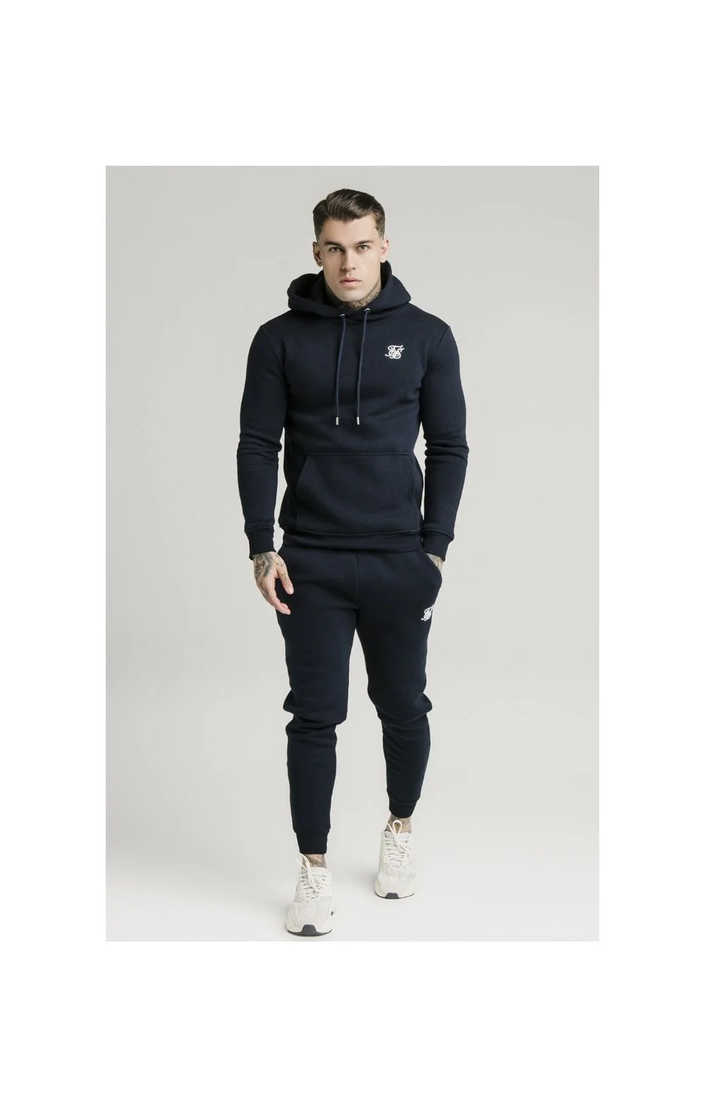 Navy Muscle Fit Overhead Hoodie - Image 5