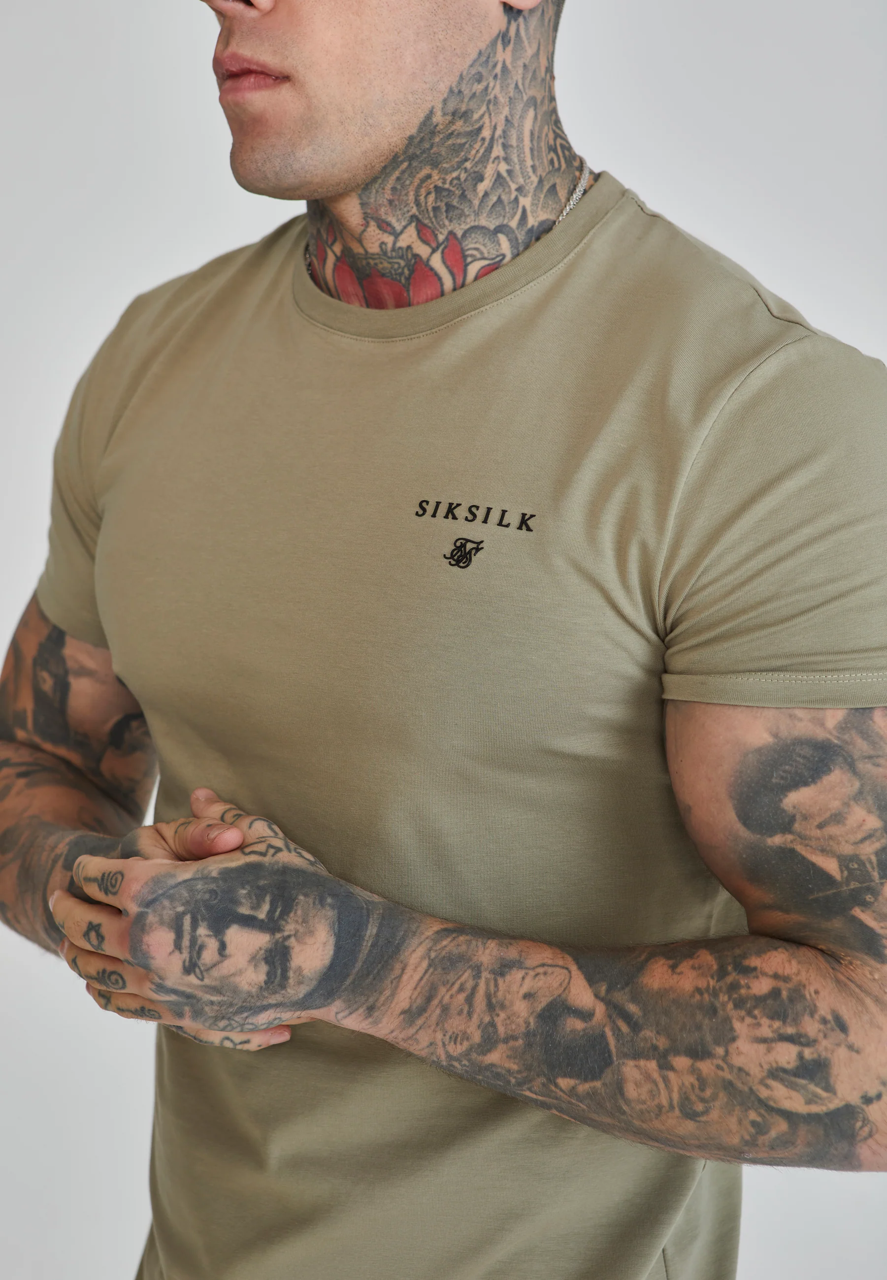 Khaki Muscle Fit T-Shirt - Image 3
