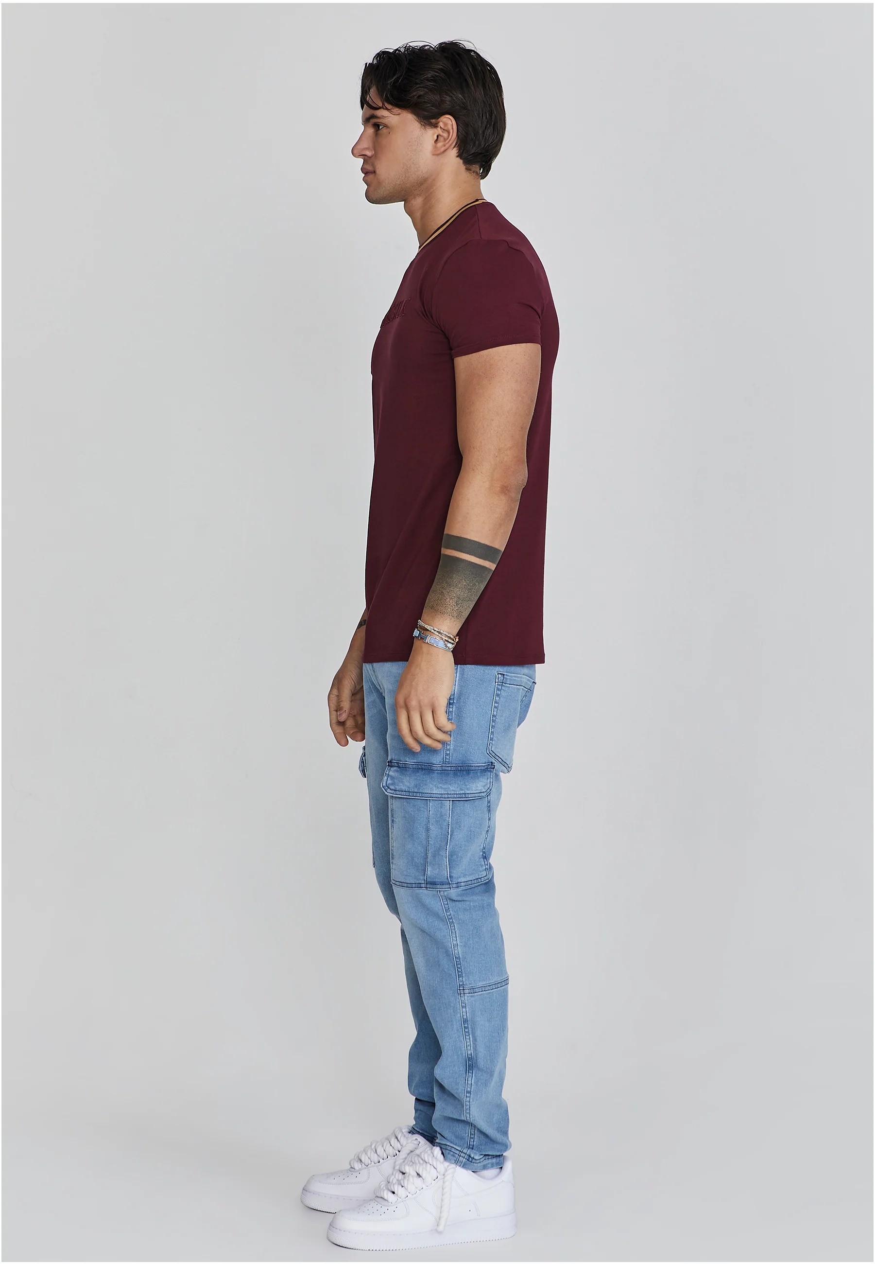Burgundy Muscle Fit T-Shirt - Image 2