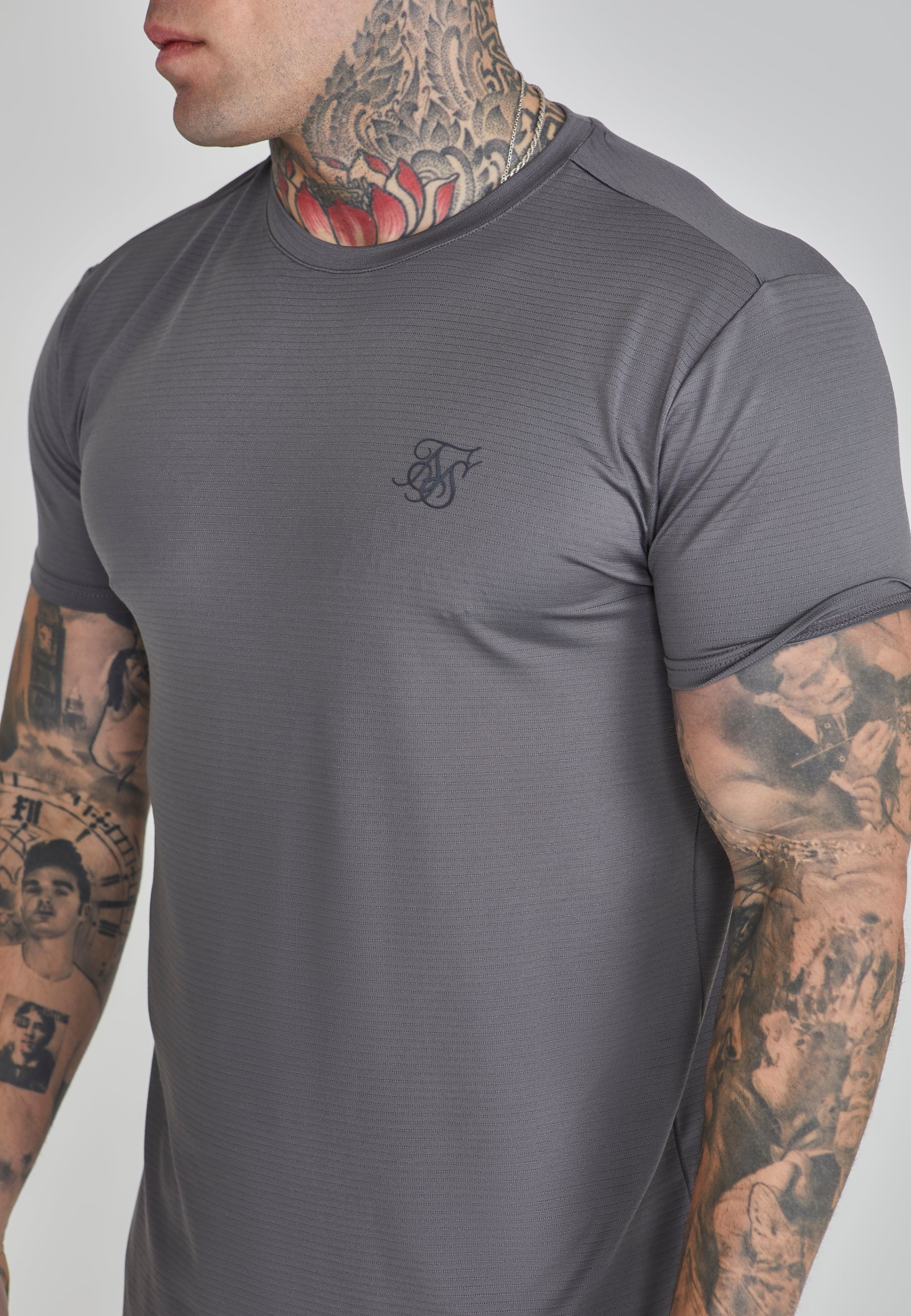 Grey Muscle Fit T-Shirt - Image 3
