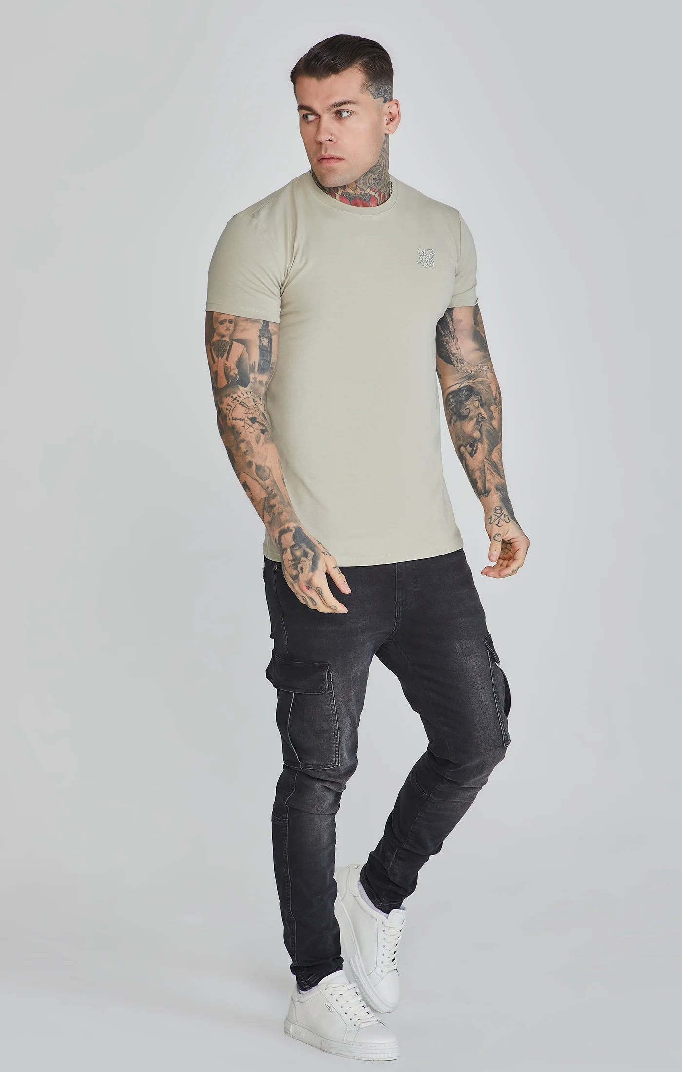 Grey Muscle Fit T-Shirt - Image 4
