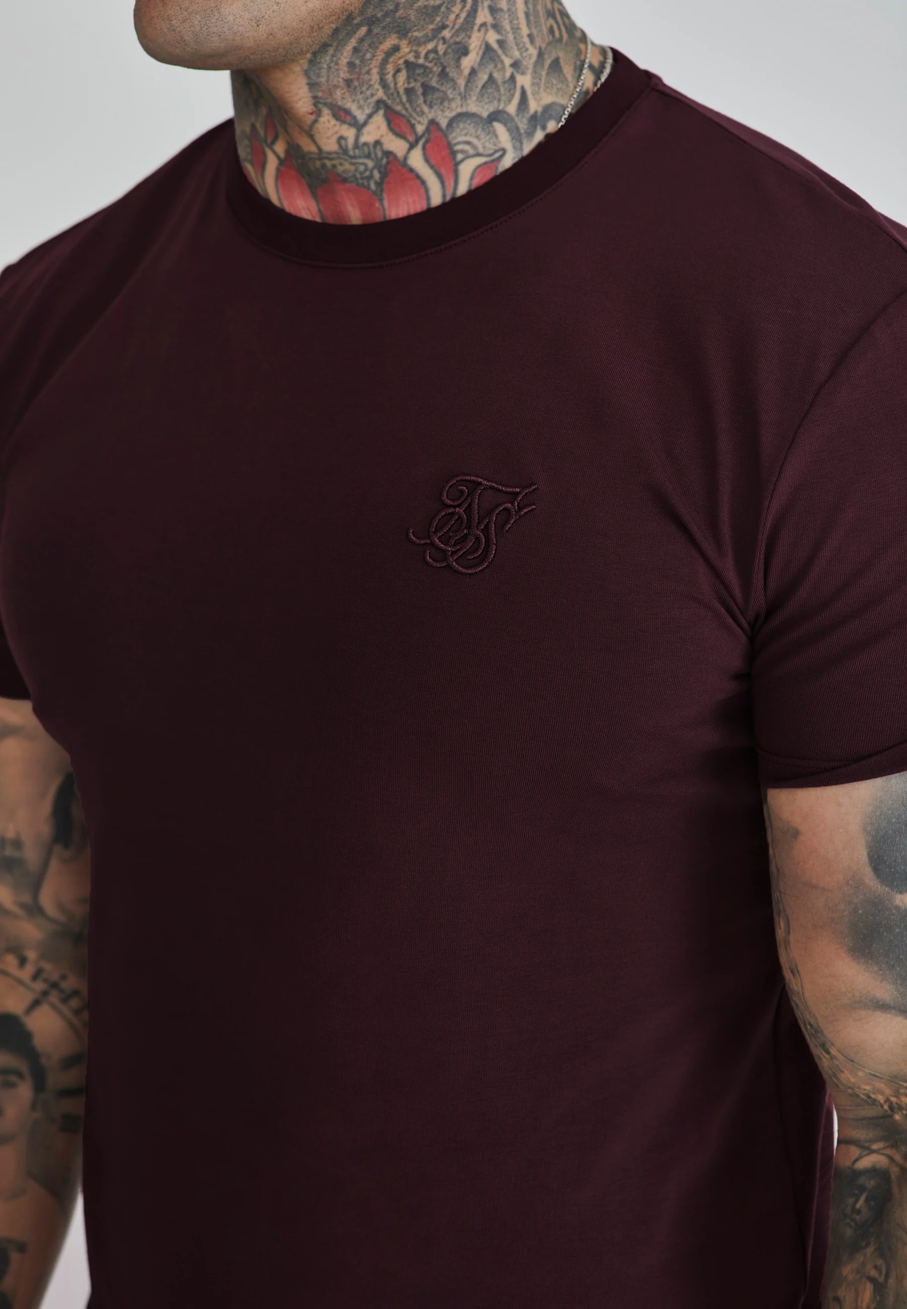 Burgundy Muscle Fit T-Shirt - Image 3