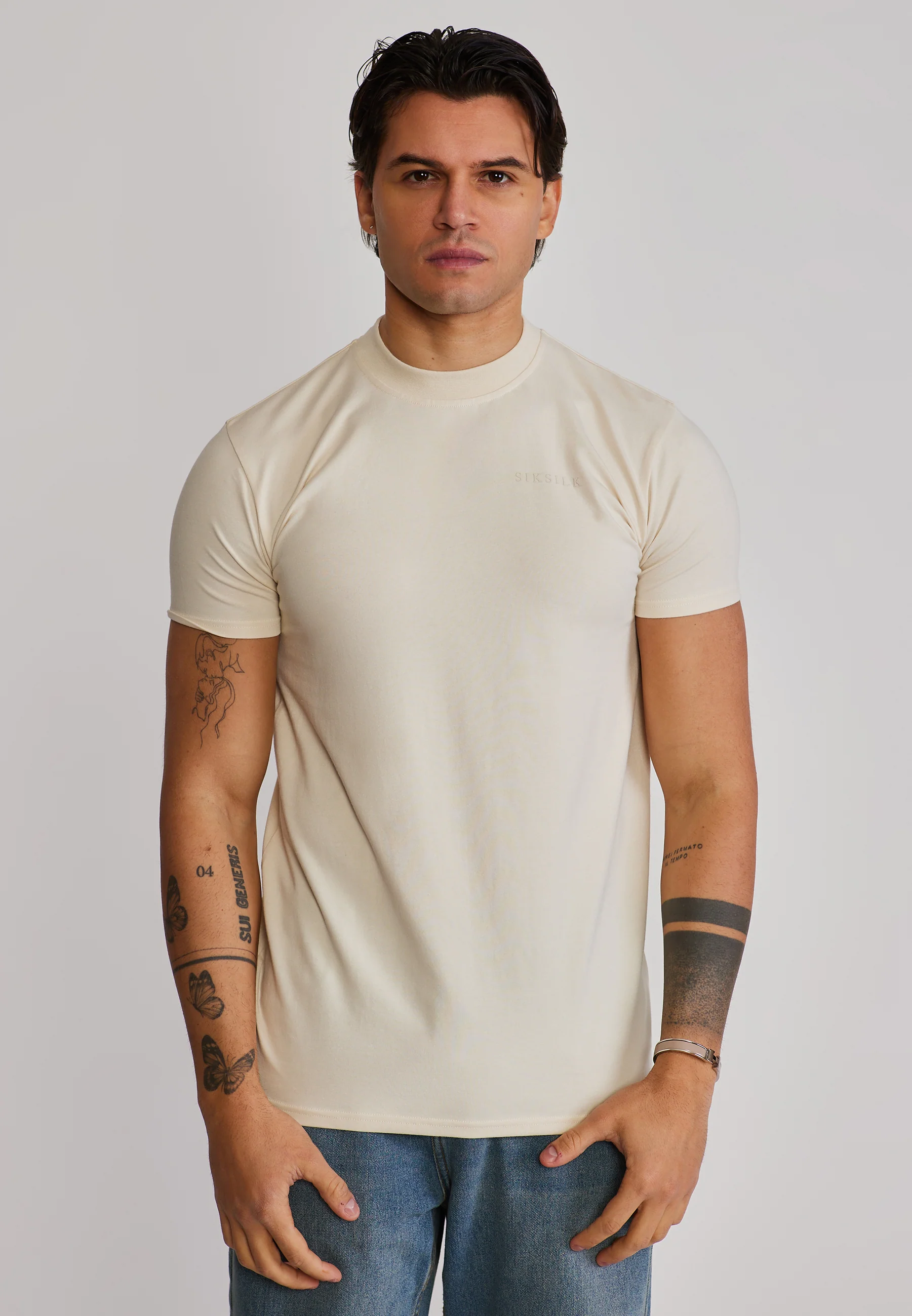 Ecru Muscle Fit T-Shirt