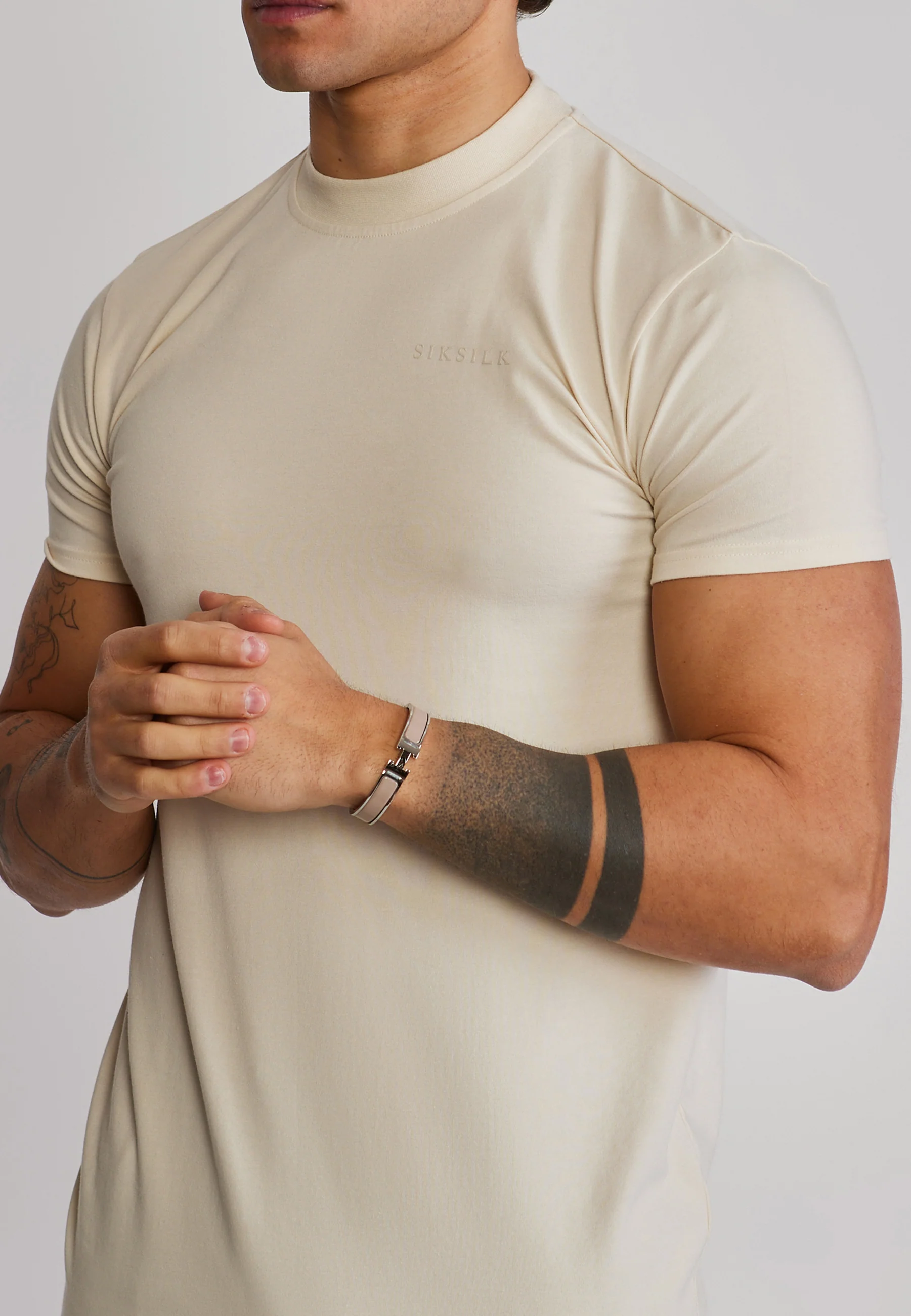 Ecru Muscle Fit T-Shirt - Image 2