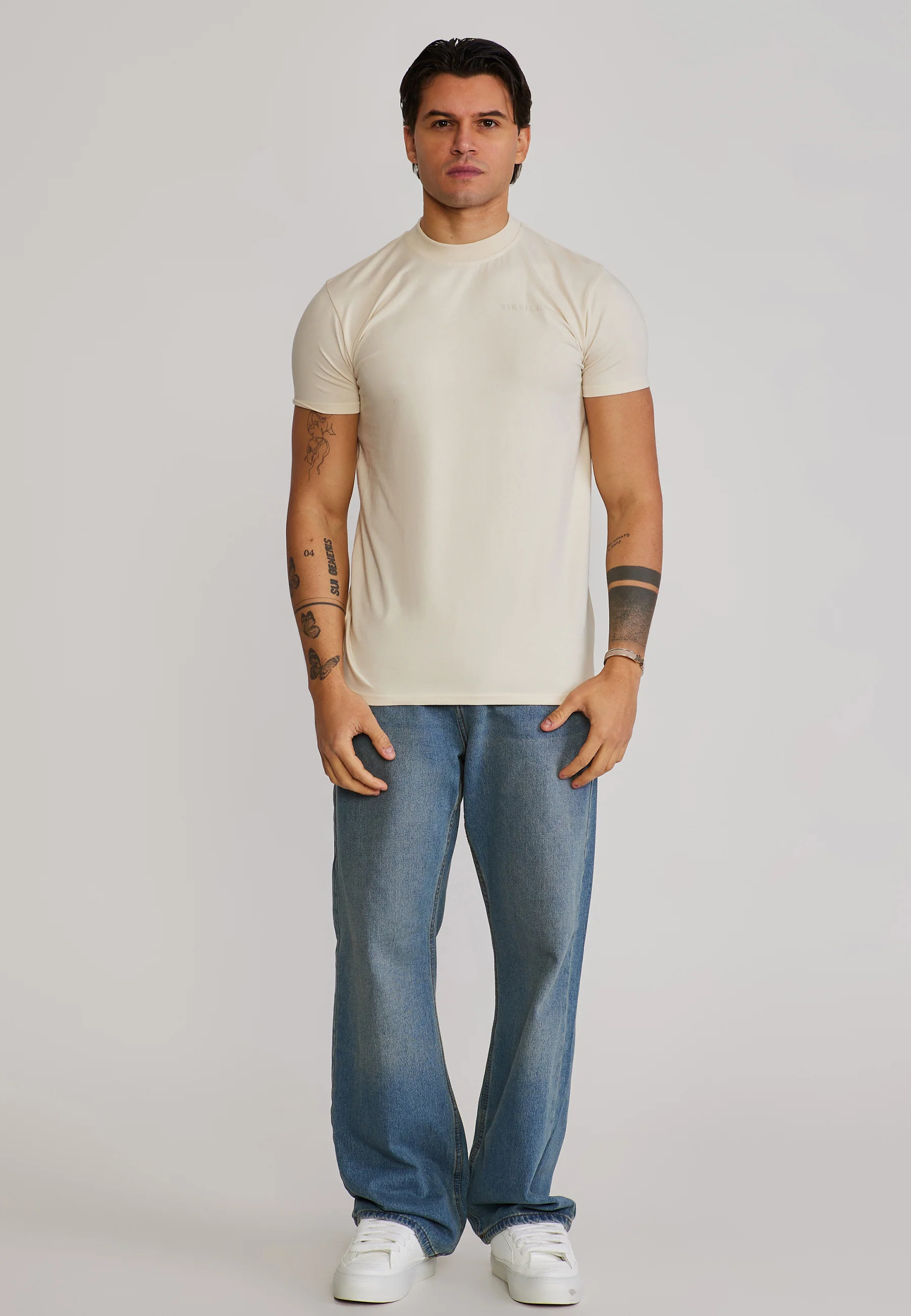 Ecru Muscle Fit T-Shirt - Image 3