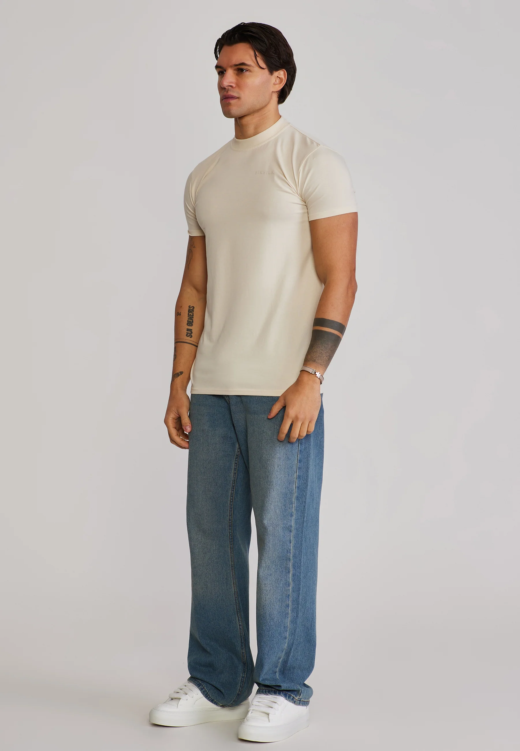 Ecru Muscle Fit T-Shirt - Image 4