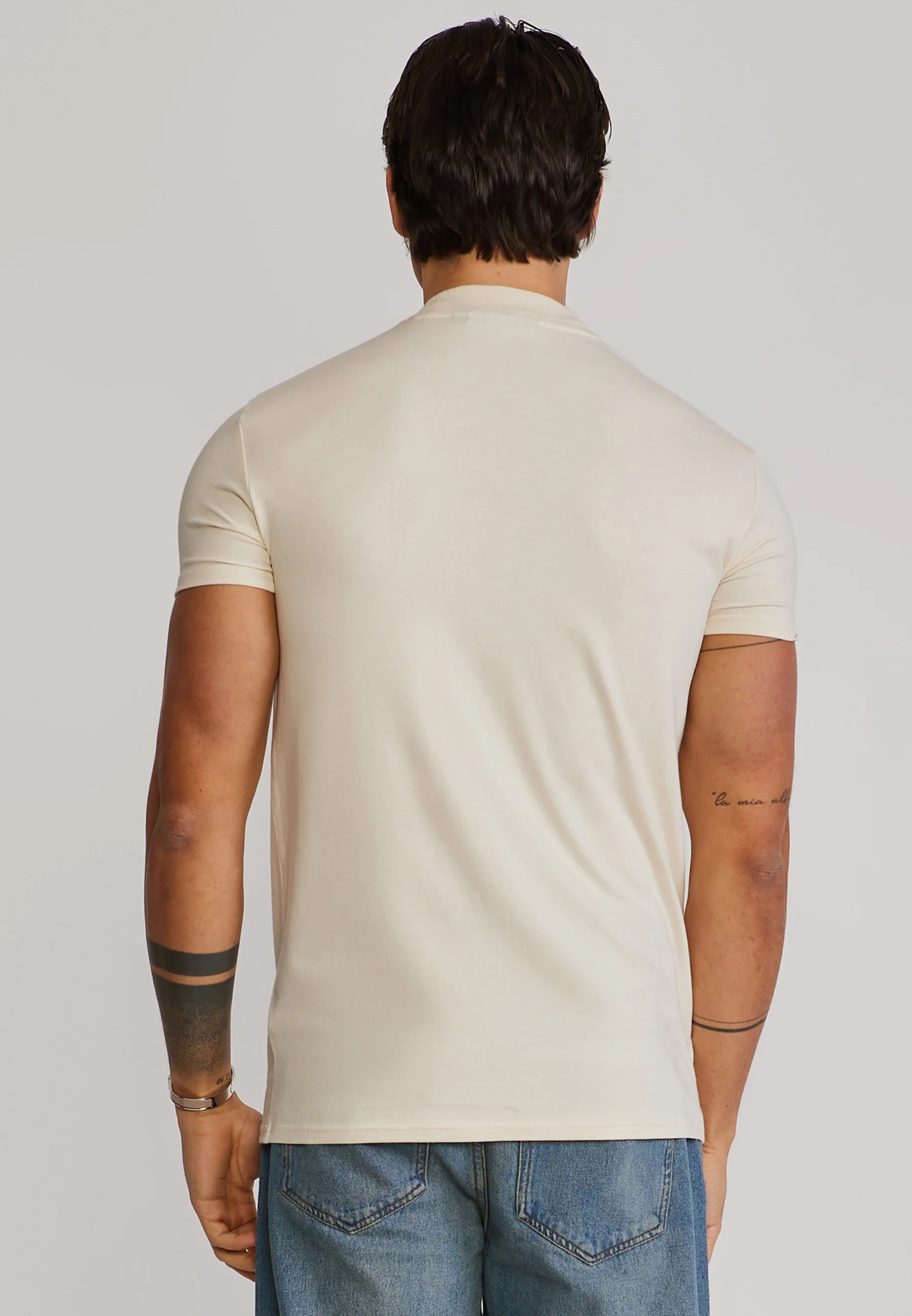 Ecru Muscle Fit T-Shirt - Image 5
