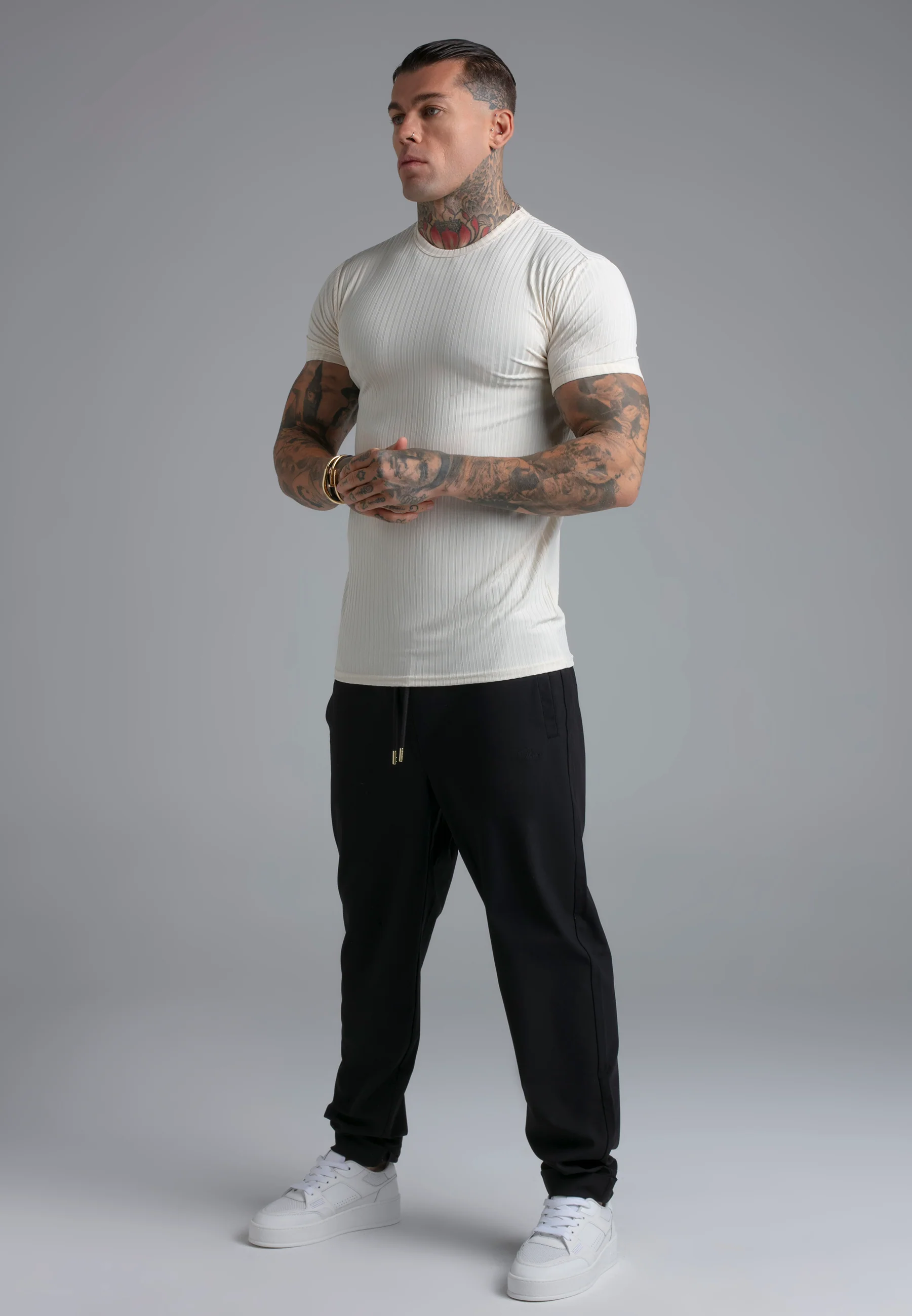 Ecru Muscle Fit T-Shirt - Image 4