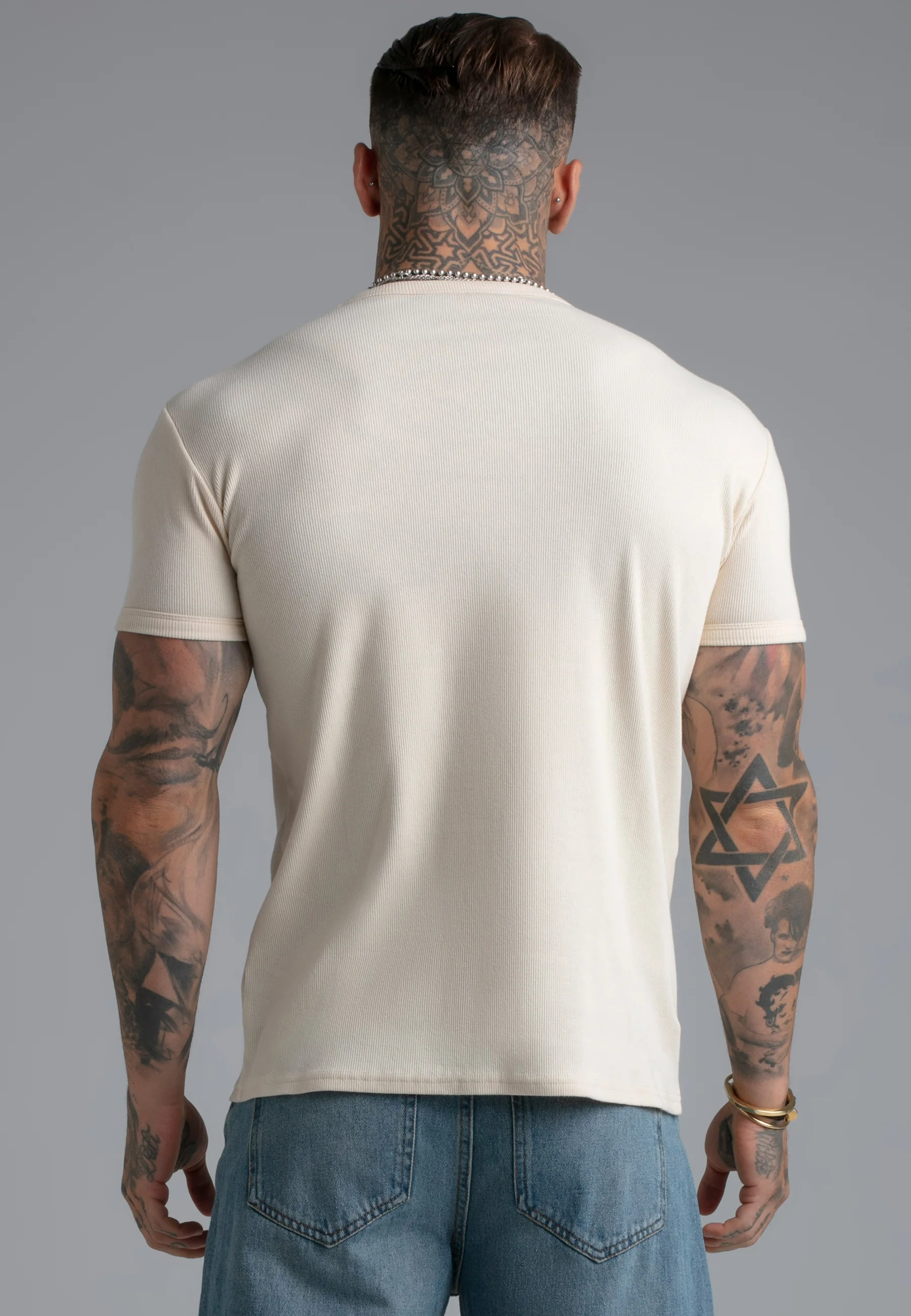 Ecru Muscle Fit T-Shirt - Image 6