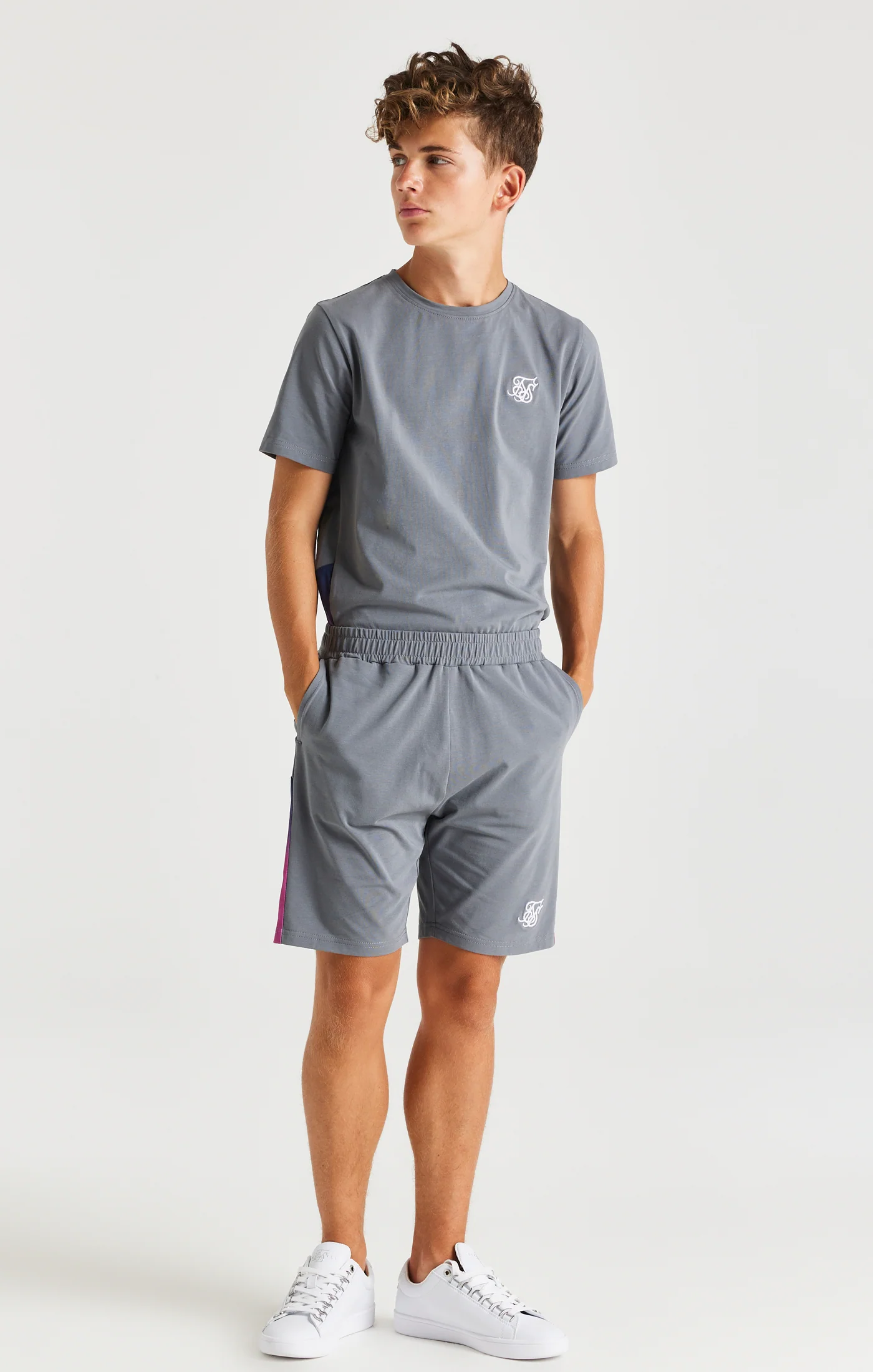 Boys Grey Fade Panel Short - Image 4