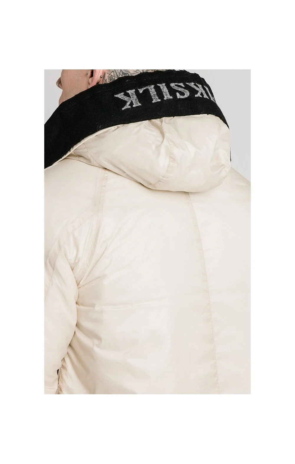 SikSilk Navigate Puff Parka - Champagne - Image 3