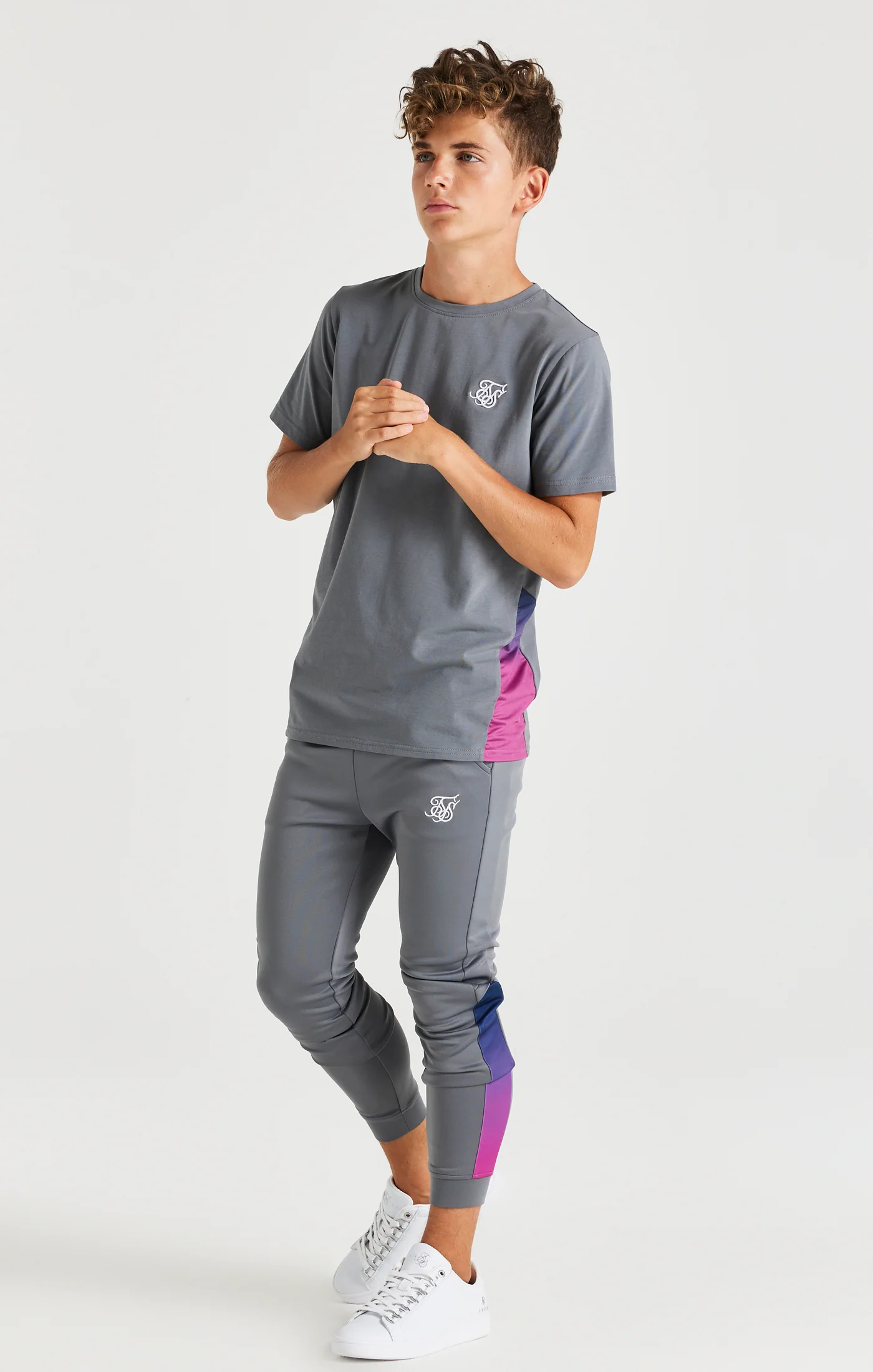 Boys Grey Fade Side Panel T-Shirt - Image 4