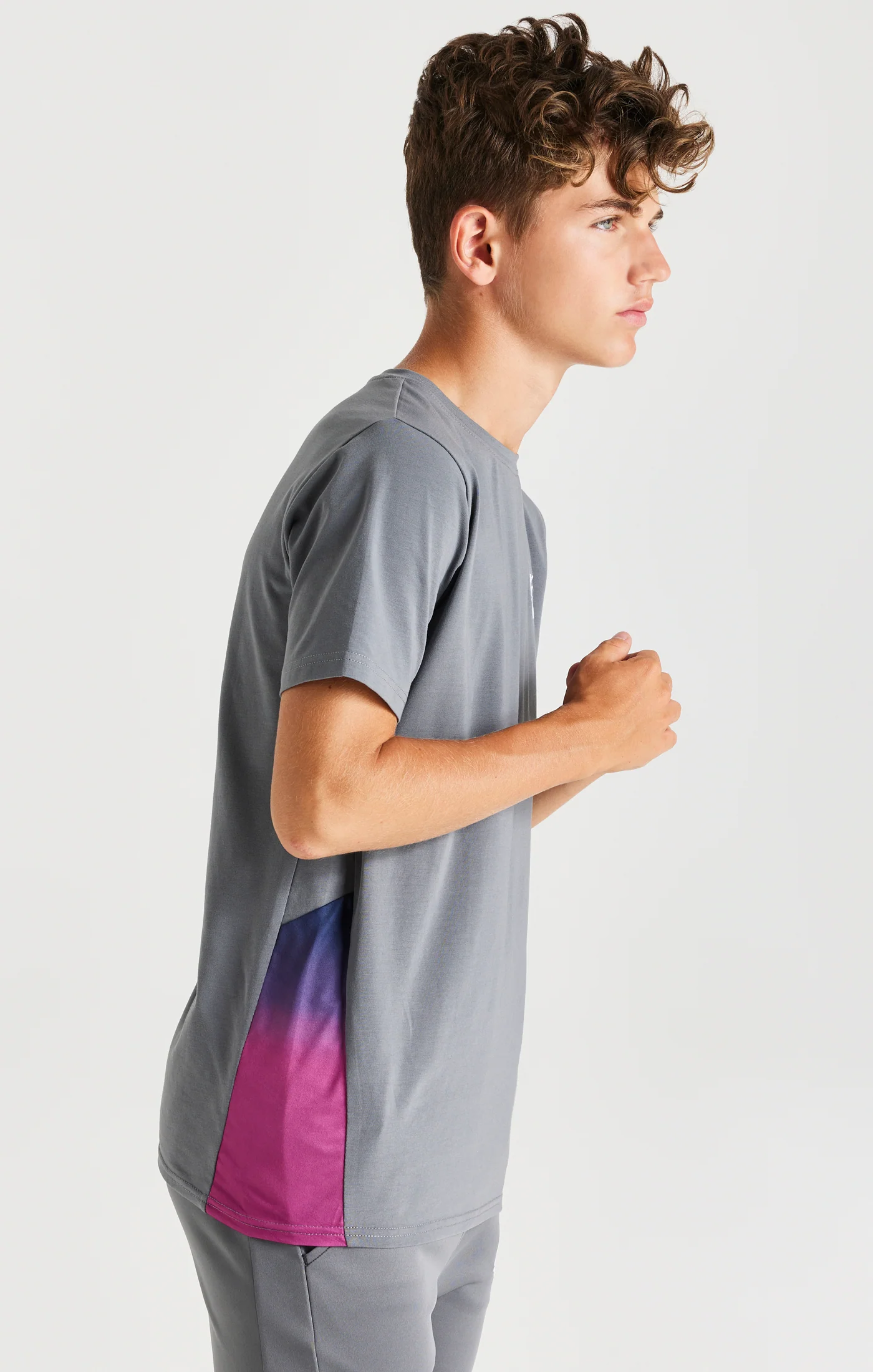 Boys Grey Fade Side Panel T-Shirt - Image 7