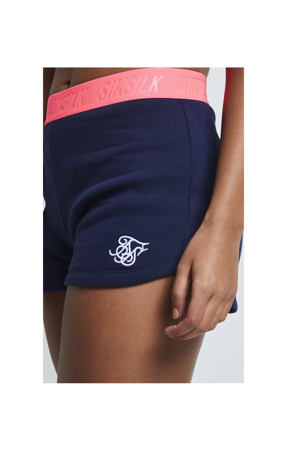 SikSilk Neon Tape Gym Shorts – Navy - Image 2
