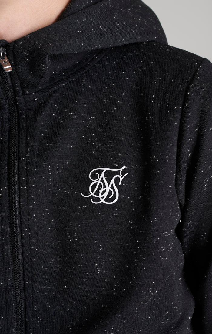Boys Black Neps Zip Thru Hoodie - Image 3