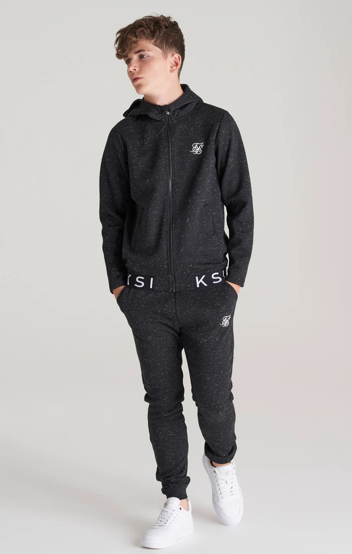 Boys Black Neps Zip Thru Hoodie - Image 4